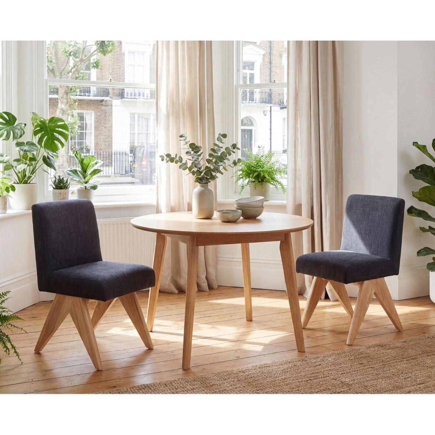 Ya-Home Esszimmerstühle 2er Set Polsterstühle Chenille Küchenstühle ohne Armlehne Akzentstühle mit Holzbeinen für Küche/Esszimmer/Wohnzimmer, H