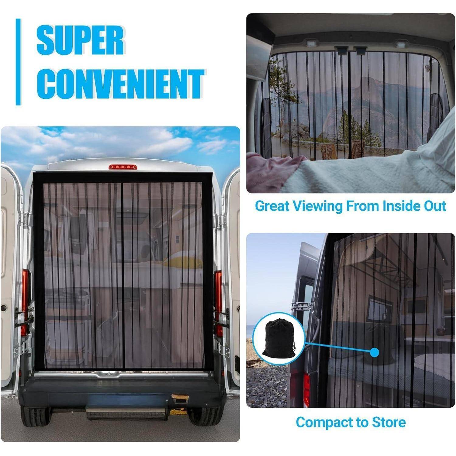 ZATOOTO Moskitonetz Van mit Magnetismus, Fliegengitter Auto für Mercedes Sprinter (Standarddach) Volkswagen Crafter (Standard-Dach), Center Magnetic