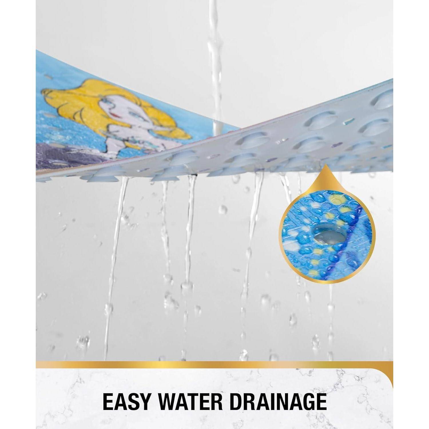 HITSLAM Badewannenmatte rutschfest Kinder, 101x40cm Extra Lange Antirutschmatte Badewanne Kinder, Duschmatte rutschfest Baby, Schimmelresistent