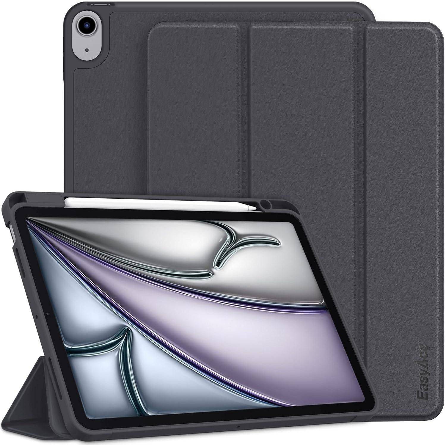 EasyAcc Hülle Kompatibel mit iPad Air M2 11 Zoll/iPad Air 6 2024 / iPad Air 5 2022 / Air 4 Hülle 10,9 Zoll mit Stifthalter, Trifold Ständer Dünne