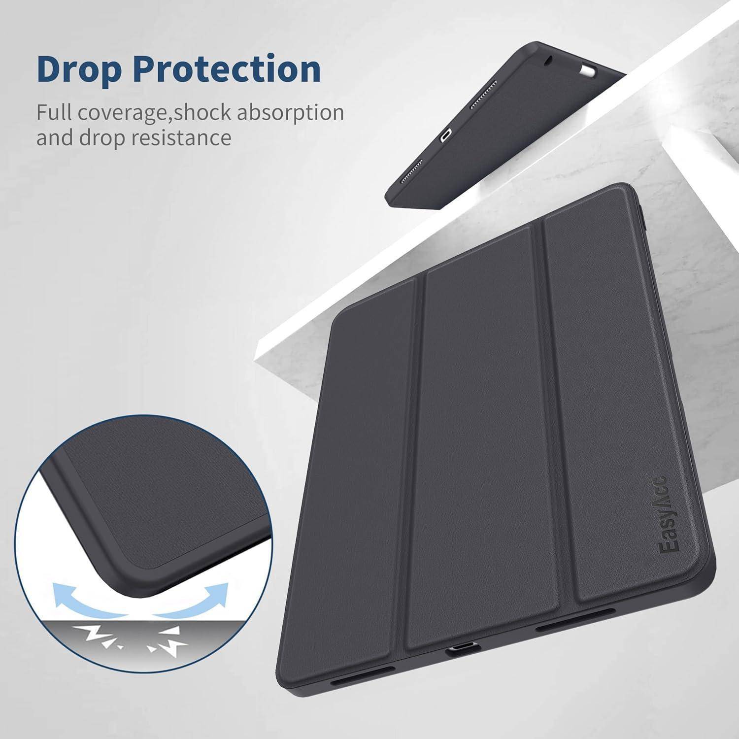 EasyAcc Hülle Kompatibel mit iPad Air M2 11 Zoll/iPad Air 6 2024 / iPad Air 5 2022 / Air 4 Hülle 10,9 Zoll mit Stifthalter, Trifold Ständer Dünne