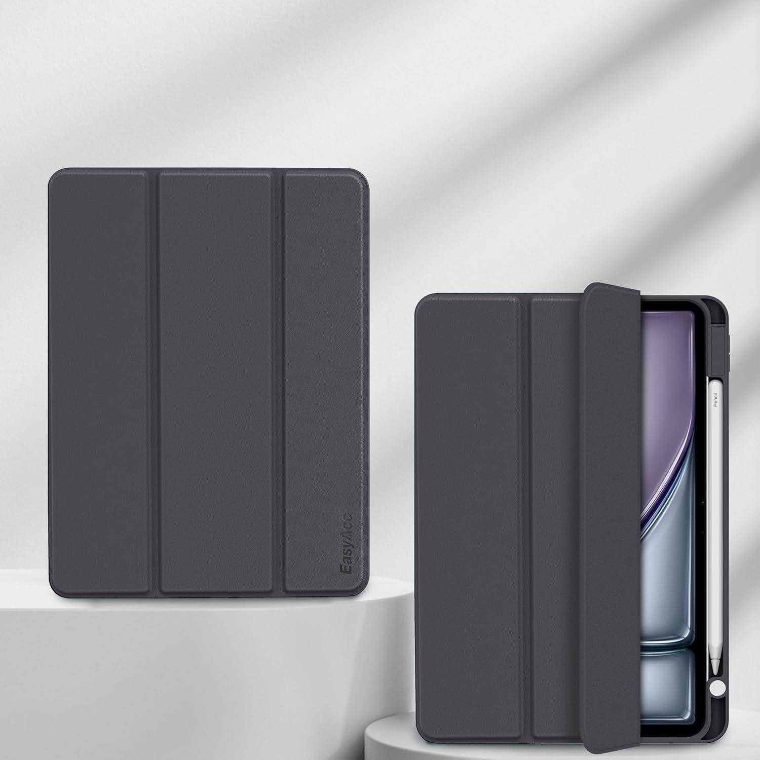 EasyAcc Hülle Kompatibel mit iPad Air M2 11 Zoll/iPad Air 6 2024 / iPad Air 5 2022 / Air 4 Hülle 10,9 Zoll mit Stifthalter, Trifold Ständer Dünne