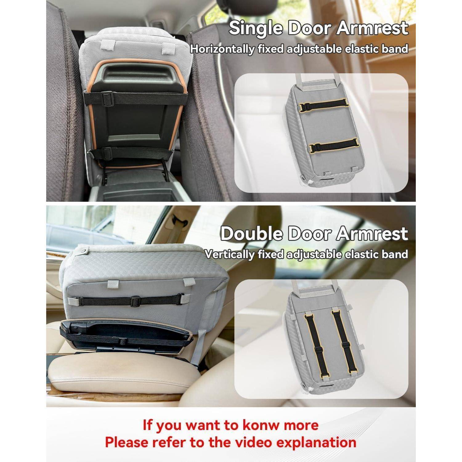 PETSFIT Hundesitz Mittelkonsole Auto, Autositz Hund Mittelkonsole mit verbesserten Sicherheitsgurten, waschbarem, dickem Kissen, Hunde Autositz für