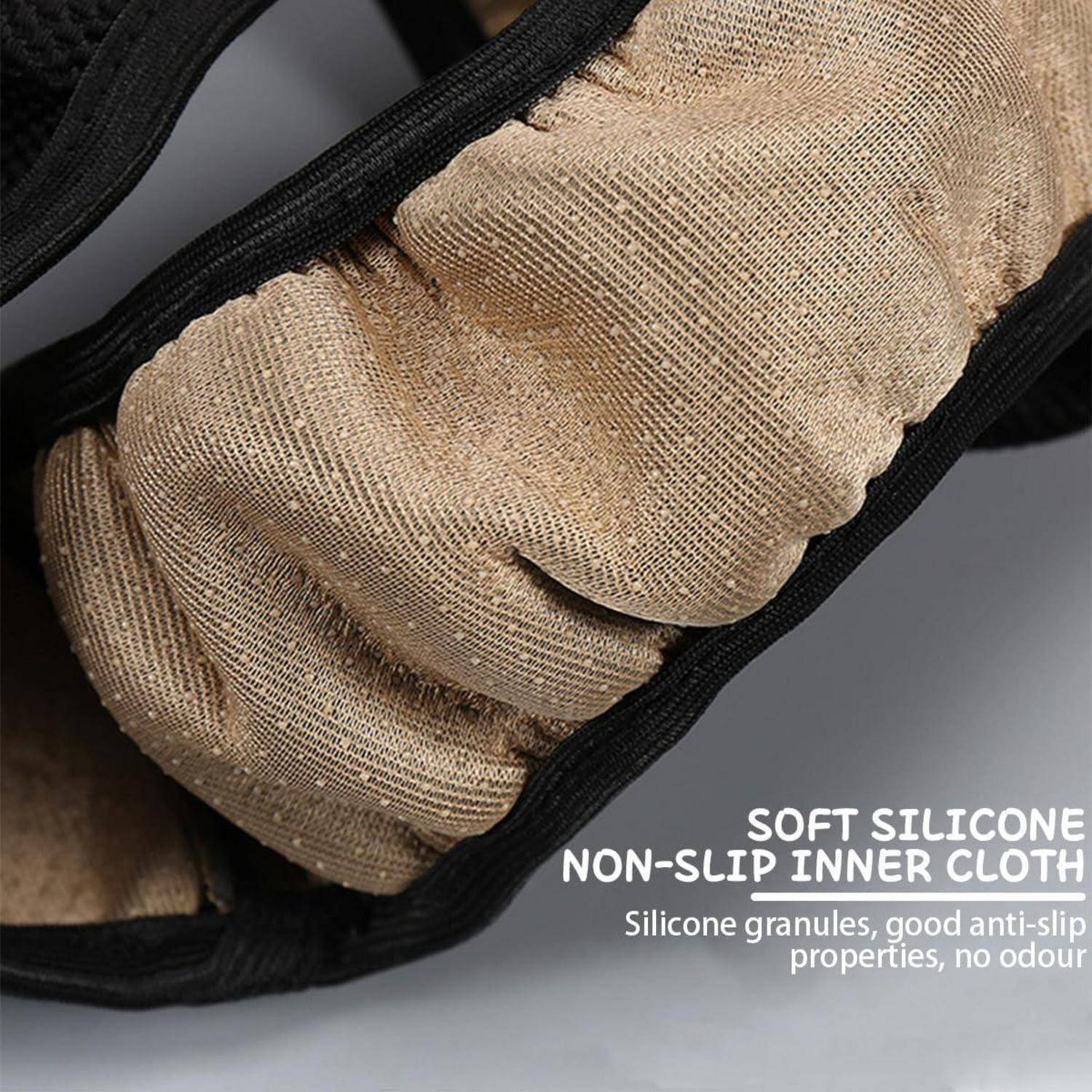 Nahaufnahme einer Handschuh-Stulpe, die weiches Silikon-Innentuch mit rutschfest wirkenden Silikonkörnchen für besseren Grip und Geruchskontrolle zeigt.