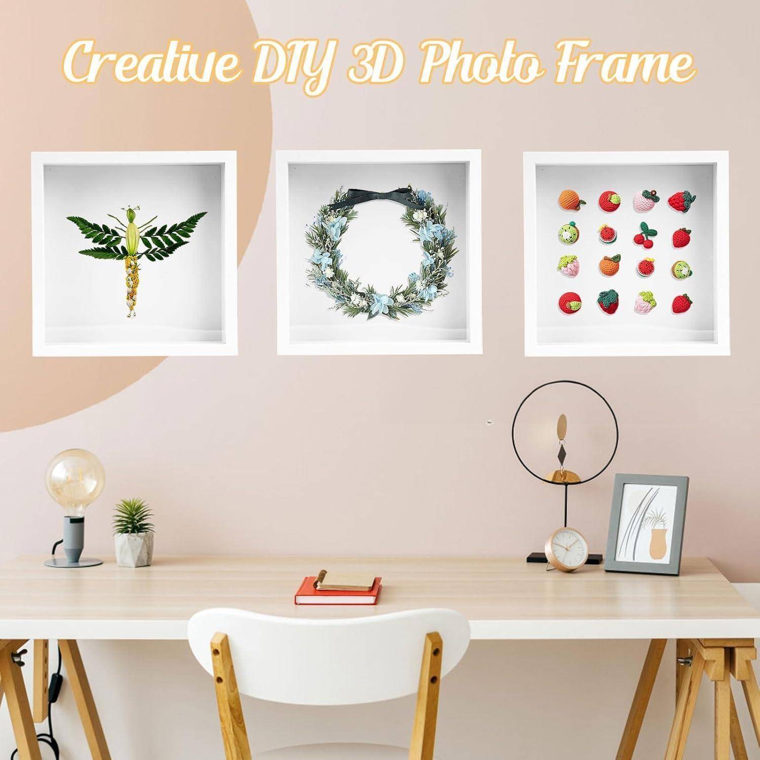 Dekorative Wandgestaltung mit dem Titel „Kreatives DIY-3D-Fotorahmen
