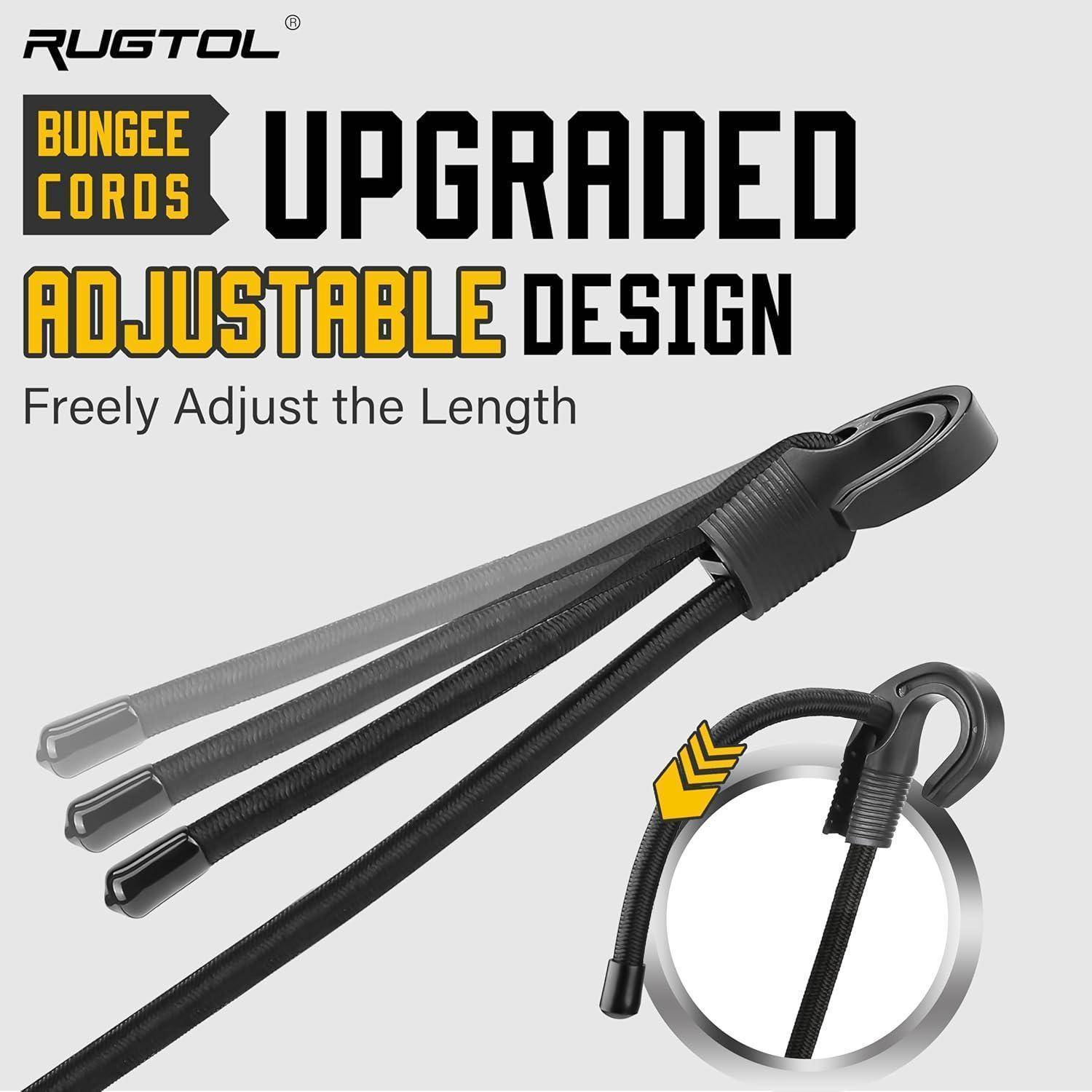 RUGTOL Bungee-Seil-Anzeige mit verbessertem verstellbarem Design und „Länge frei einstellen
