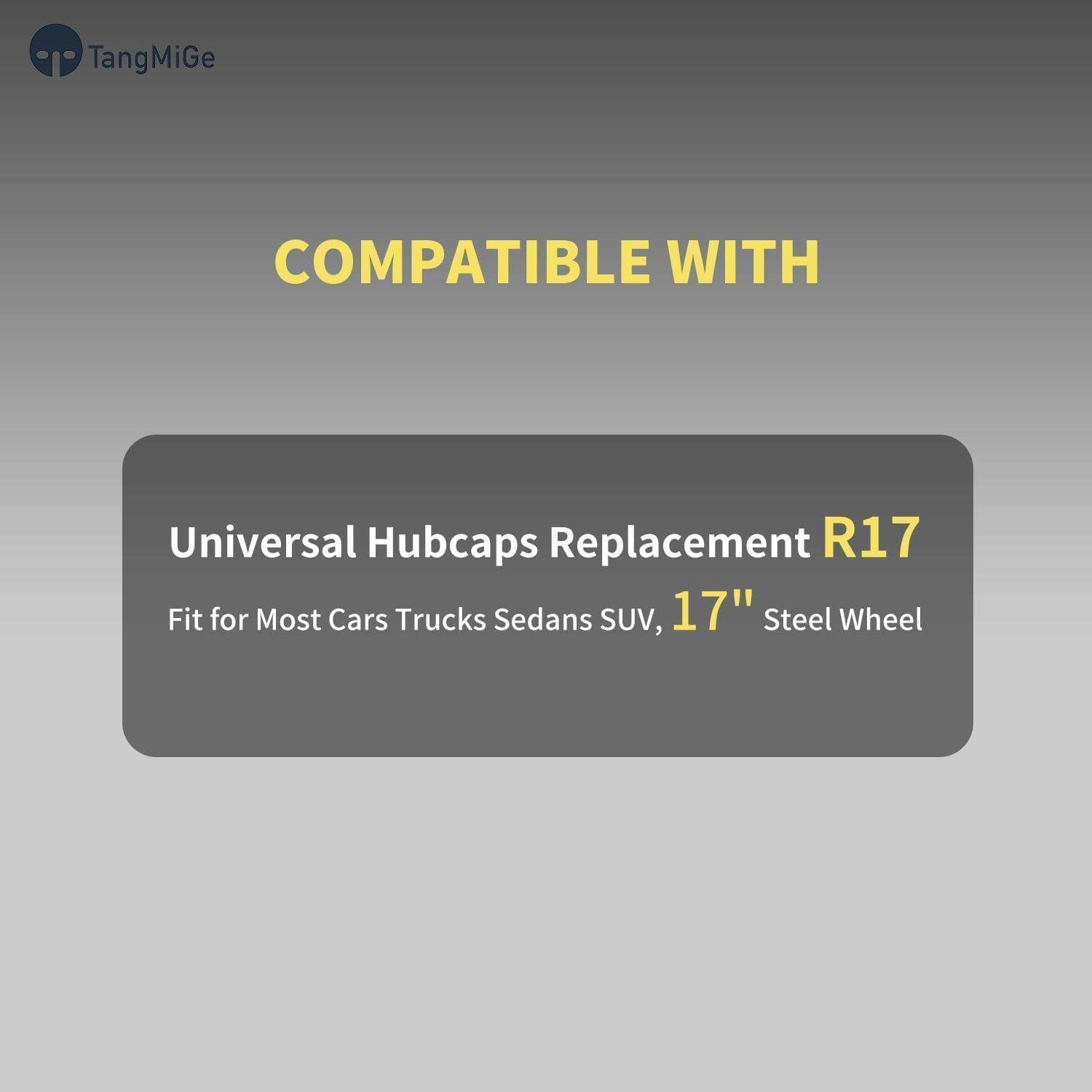 TangMiGe Universal Radkappen für 17 Zoll Räder, 17" Radzierblenden 4er Set, Radblenden (Grau, 17 Zoll) Grau 17 Zoll