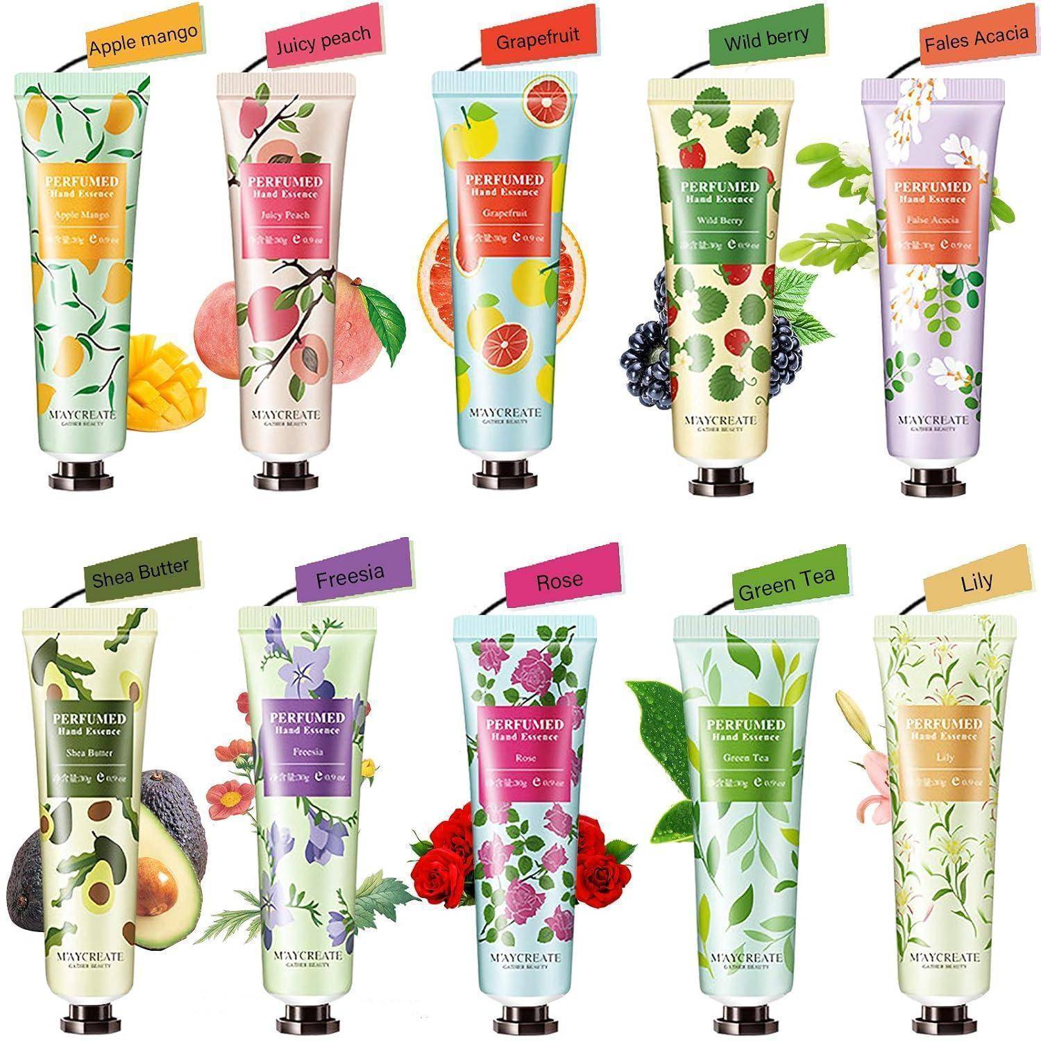 Plant Duftcreme, 20 x 30 ml Mini-Handcreme-Geschenkset, tägliche Feuchtigkeitscreme-Hände, tief feuchtigkeitsspendend und nahrhaftes, natürliches