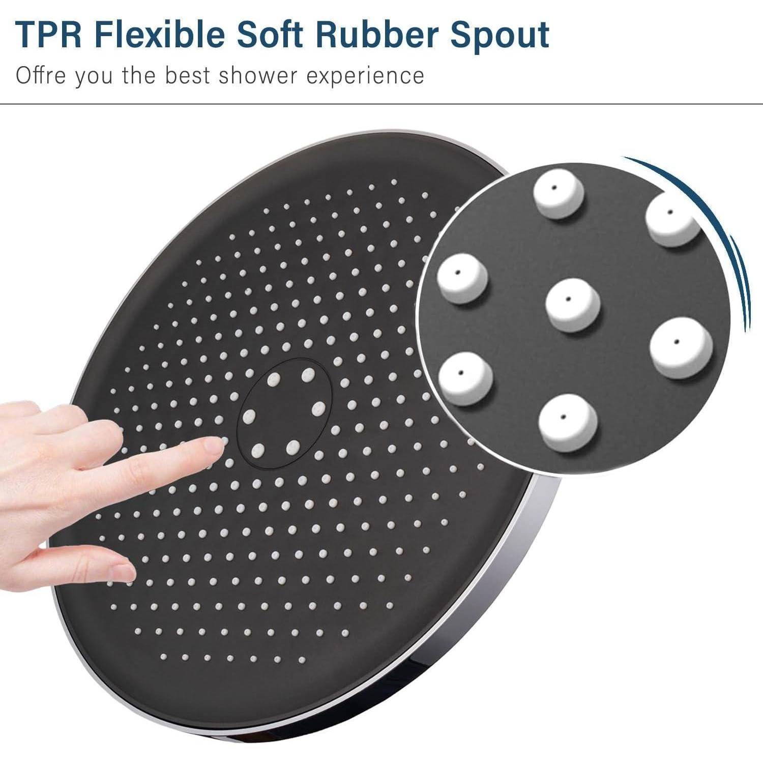 Großer Duschkopf Regendusche, 12 Zoll Kopfbrause Regendusche Gross Runder, Groß Duschkopf xxl Regen 360° Verstellbarer 12 Zoll Chrom, Regenmodus