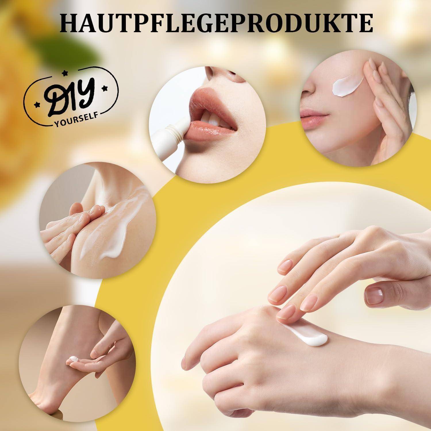 Hautpflegeproduktekollag mit dem Titel „HAUTPFLEGEPRODUKTE