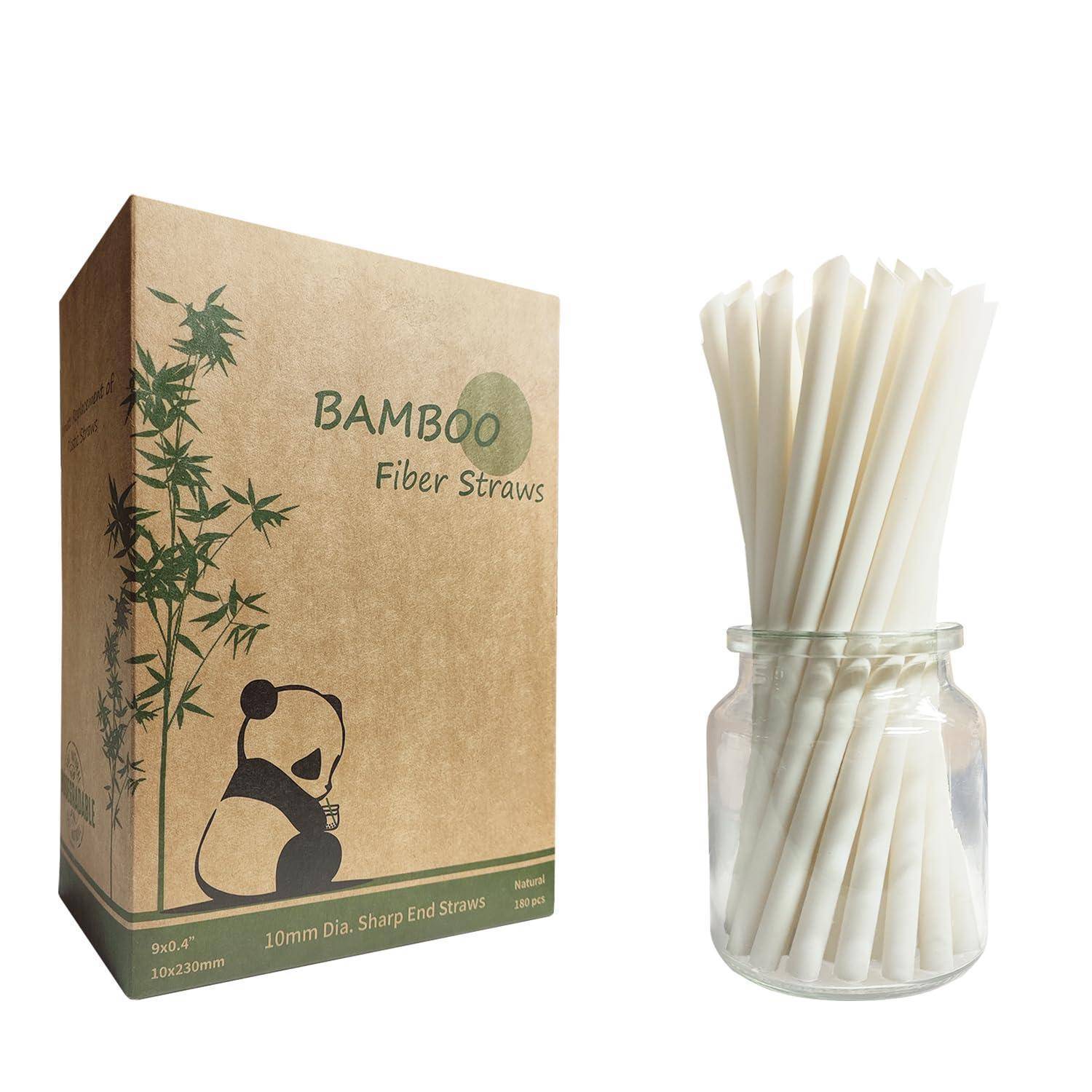 Karton mit „Bambusfaser-Strohhalmen