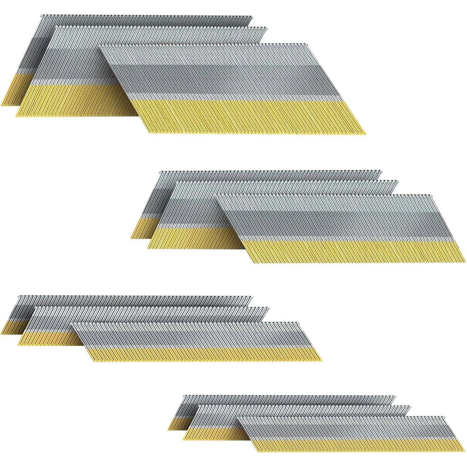 PINOZE 15 Gauge DA abgewinkelte Nägel, 34 Grad, 1200 Stück (5,1 cm, 5,1 cm, 3,8 cm, 300 Stück pro Größen), verzinkt, verschiedene Größen, für