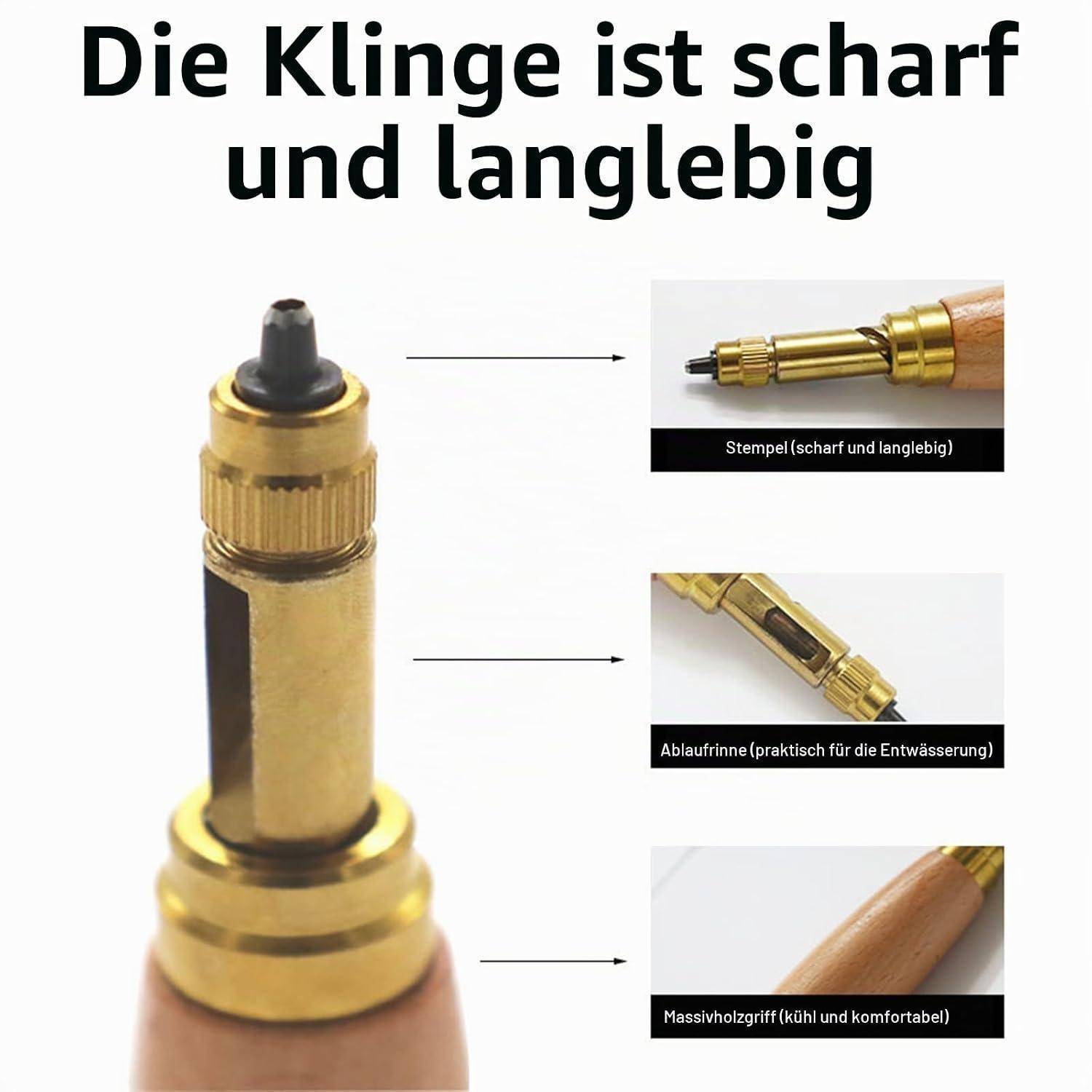 6-Teiliger Automatischer Lochstanzer,Lederstanze mit 6 Pcs Loch Durchmesser 1-4mm,Schraubenstanzer,6 in 1 Automatische