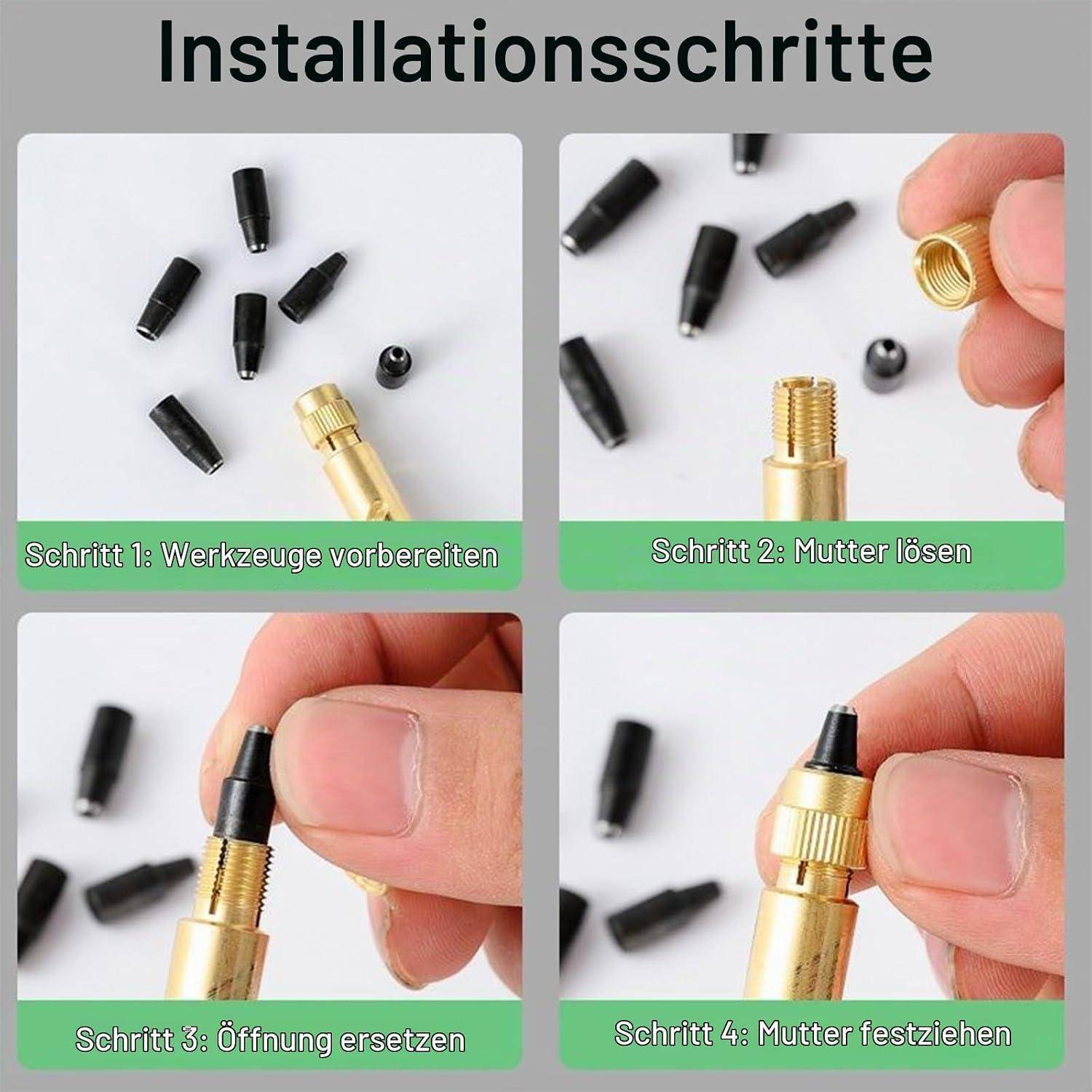 6-Teiliger Automatischer Lochstanzer,Lederstanze mit 6 Pcs Loch Durchmesser 1-4mm,Schraubenstanzer,6 in 1 Automatische