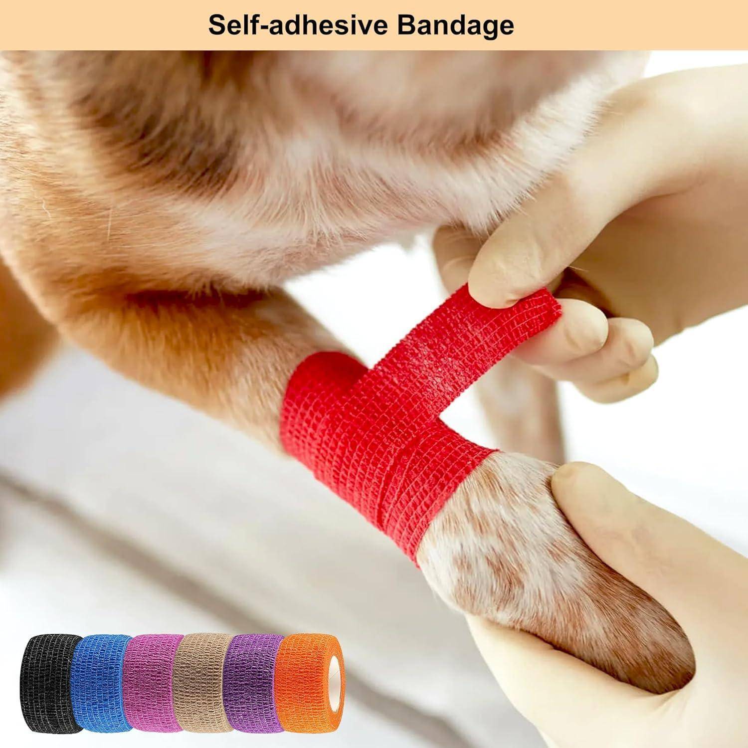 Selbstklebender Verband, 12 Rollen Selbsthaftende Bandage, Verband Selbstklebend Fingerpflaster Selbsthaftend Elastische Haftbandage Fixierbinde