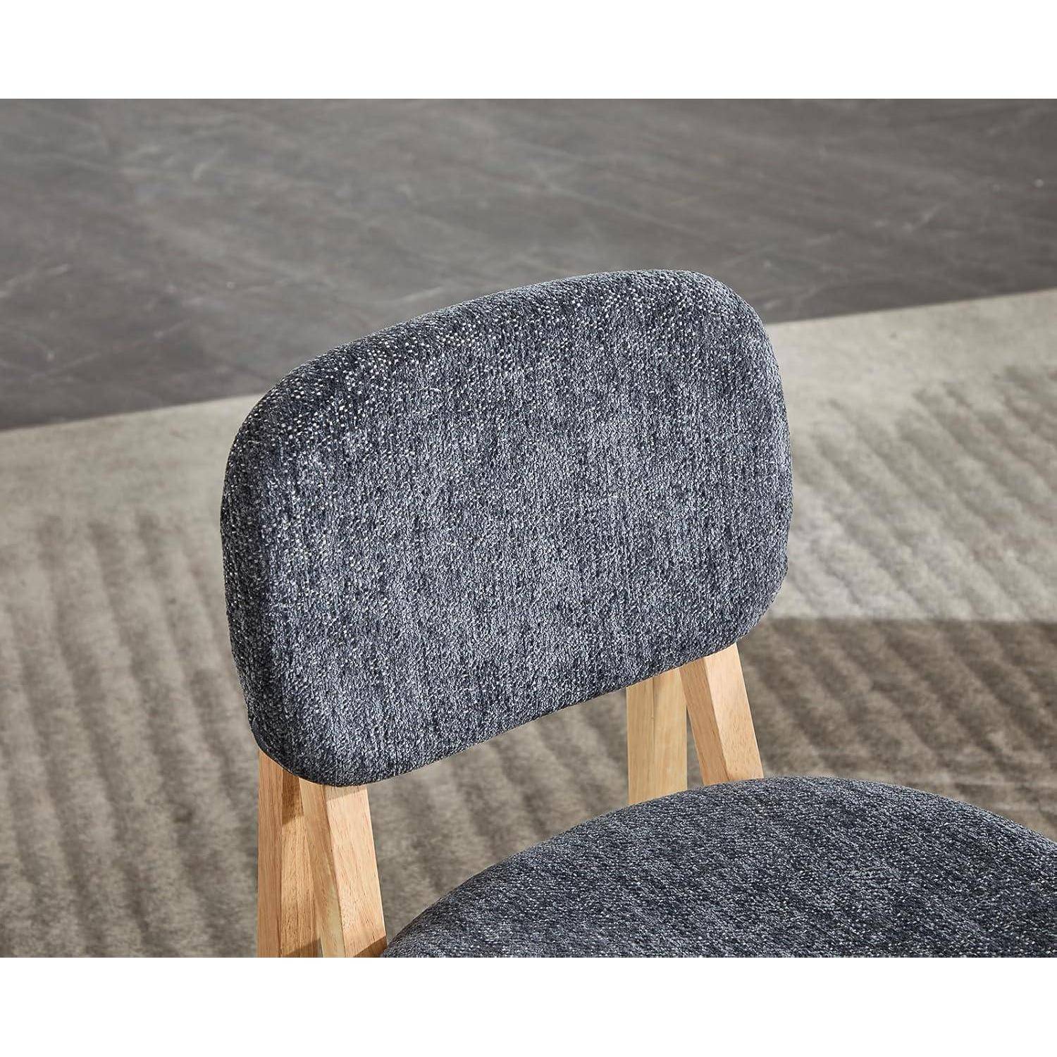 Esszimmerstühle 2er Set, Küchenstuhl ohne Armlehnen mit Holzrahmen aus Chenille, Polsterstuhl Wohnzimmerstuhl für Esszimmer Wohnzimmer Küche Schla