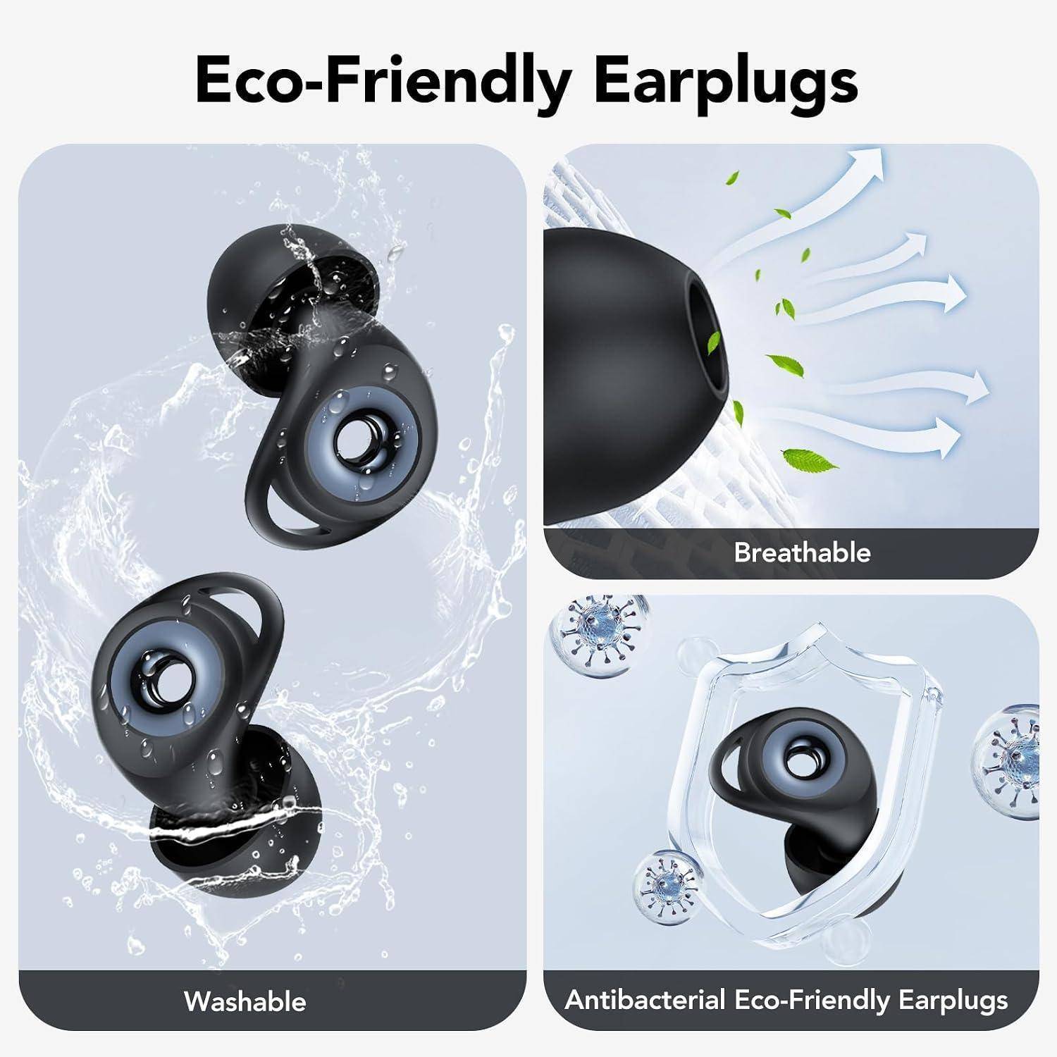 Ohrstöpsel zum Schlafen, 45dB Noise Cancelling Gehörschutz Silikon Earplugs | Weich und Wiederverwendbar, 8 Ohrstücken in 4 Größen (XS/S/M/L), Oh