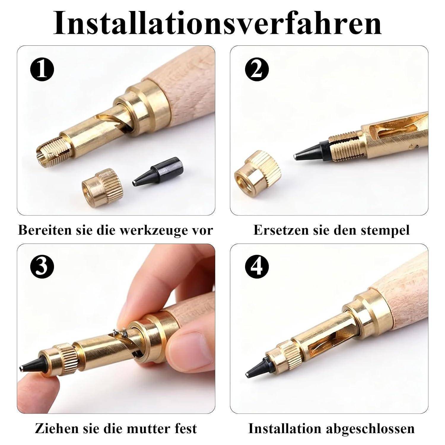 Locher zum Nähen mit sechs Verschiedenen Lochgrößen, Lochdurchmesser verfügbar: 1,5/2/2,5/3/3,5/4 mm, Holzgriff, lochstanzer leder geeignet für L