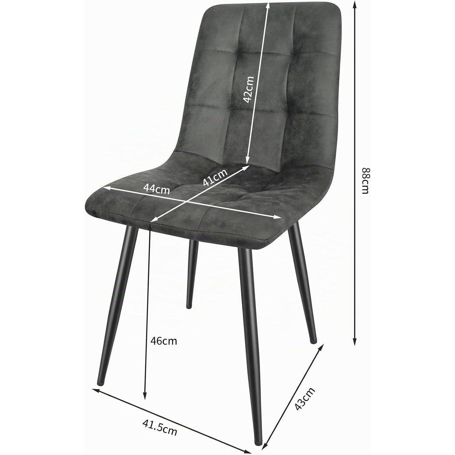 LEWE Esszimmerstühle 2er Set, Mikrofaser-Kunstleder Polsterstuhl | Stühle Esszimmer mit Hoher Rückenlehne, Schwarzen Metallbeinen, gepolsterte für
