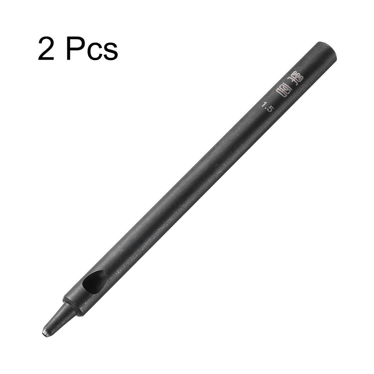 Zwei schwarze hohle Stanzwerkzeuge mit der Bezeichnung 1,5 mm, dargestellt als ein Satz mit 2 Stück.