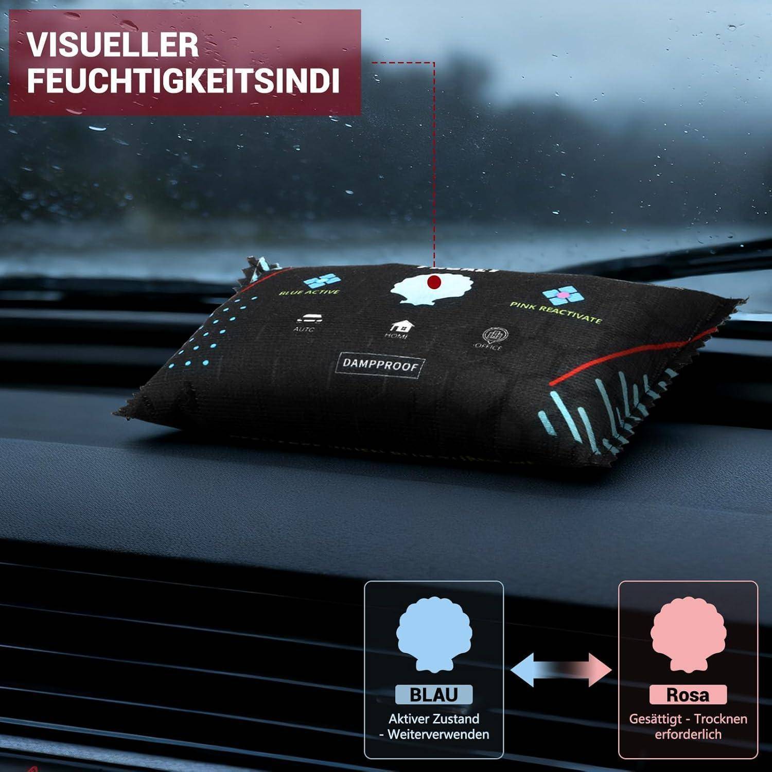 Armaturenbrett mit einer FEUCHTIGKEITSSCHUTZ-Feuchtigkeitsanzeigetasche; der Text besagt „visueller Feuchtigkeitsindikator