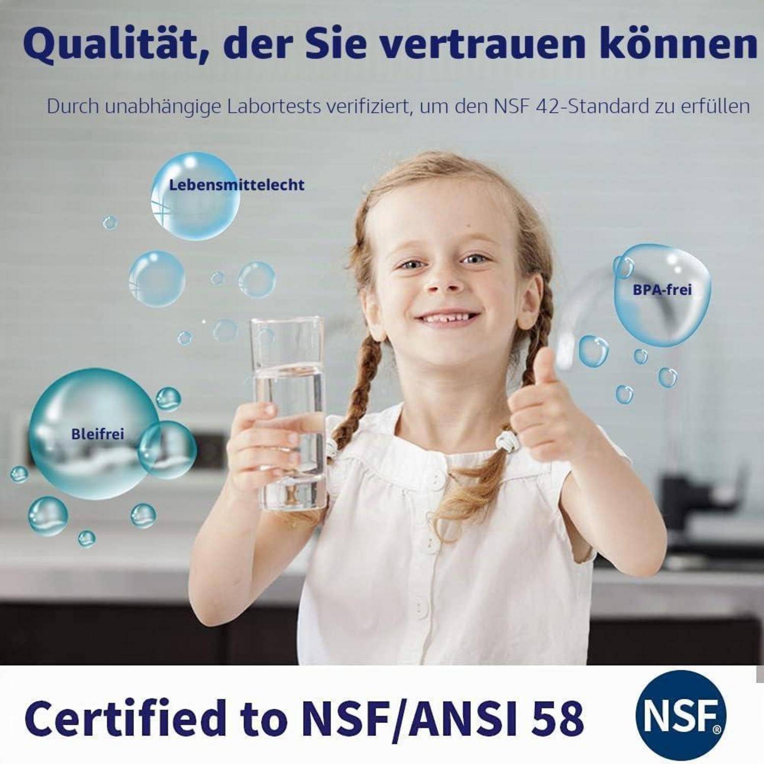 Huining 150GPD-1812/2012 Umkehrosmose-Membrangehäuse-Set mit 1/4-Zoll-Schnellanschluss, Rückschlagventil und Schraubenschlüssel für private Wasser