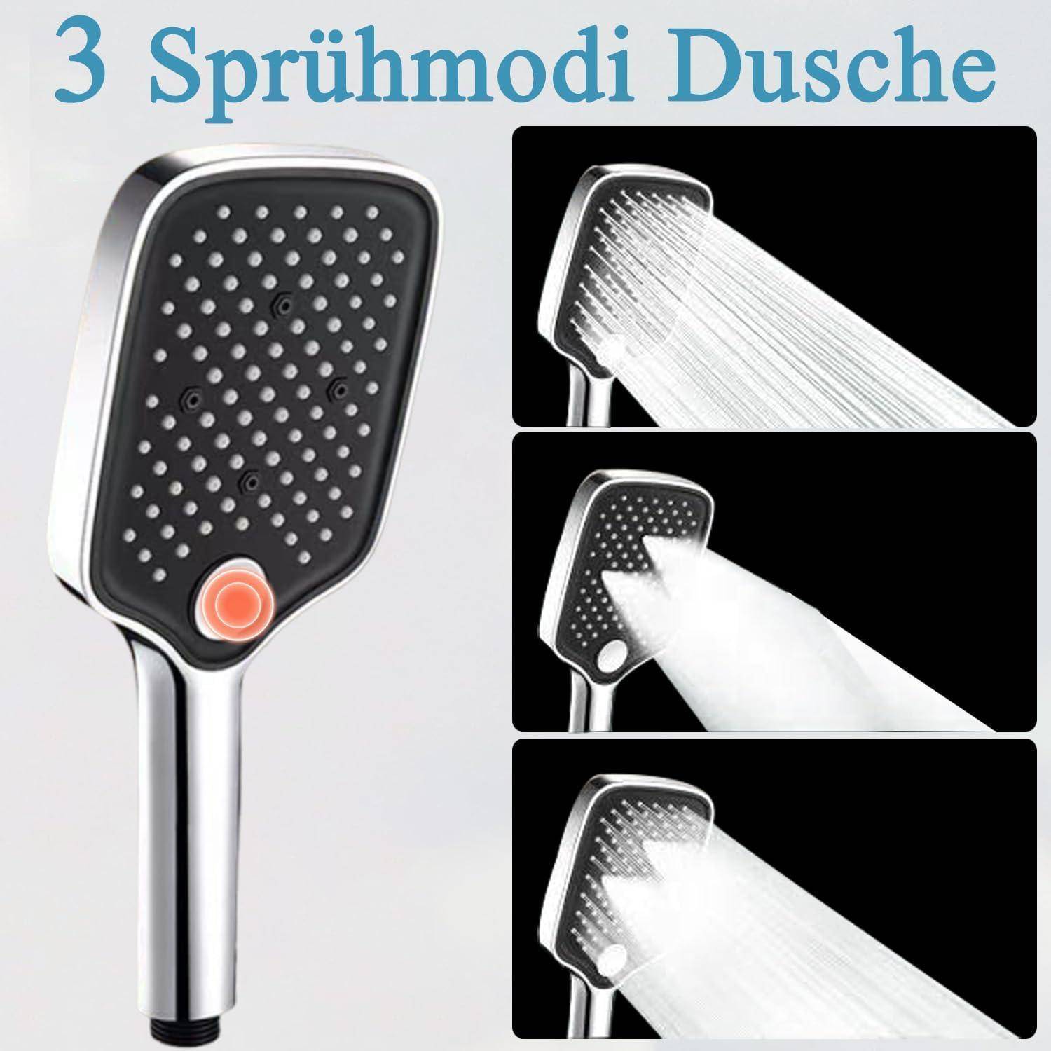 Produktbild eines tragbaren Duschkopfs mit der Bezeichnung „3 Sprühmodi Dusche