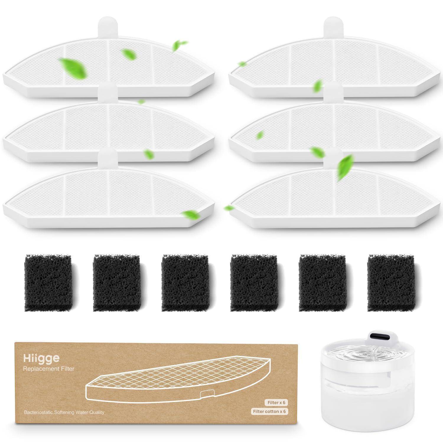 Produktabbildung von Ersatzluftfiltern für Luftreiniger, die sechs weiße Filterpaneele, sechs schwarze Kohleauflagen, Verpackung mit der Bezeichnung 