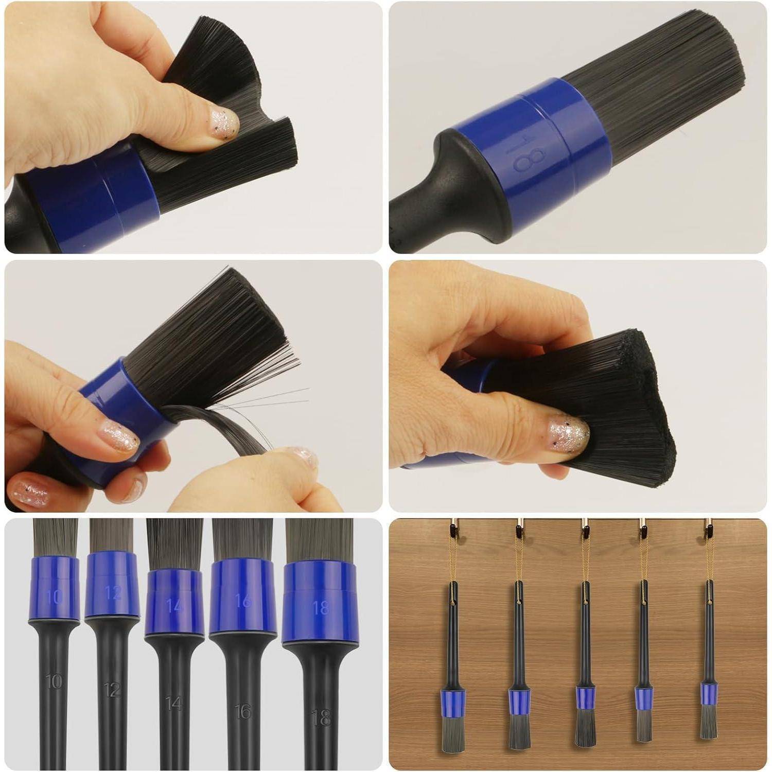 9 Stück Auto Reinigungspinsel Detailing Pinsel Set,Ultrasoft Detail Bürste, Auto Reinigungsbürsten Auto Detailing Pinsel Für Auto Innenraum und Au