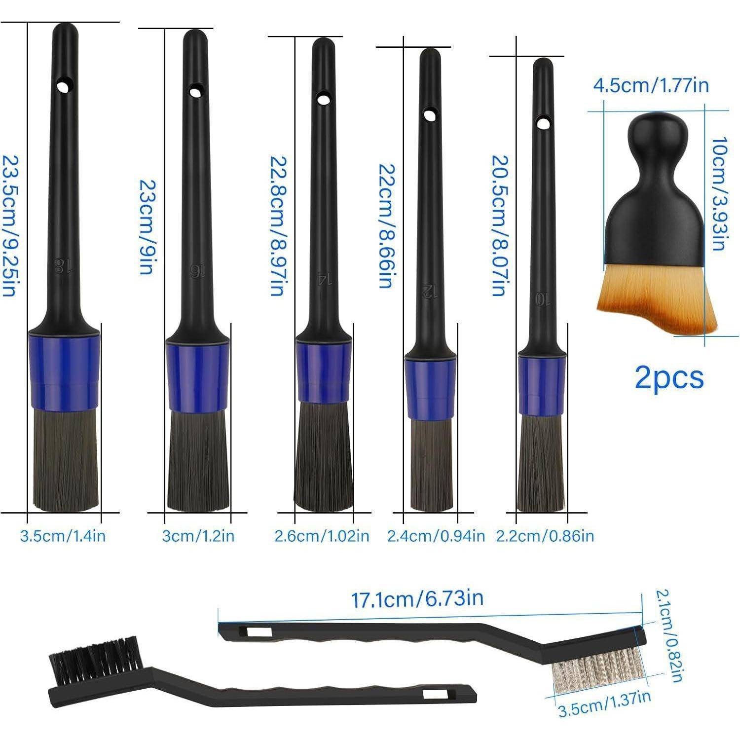 9 Stück Auto Reinigungspinsel Detailing Pinsel Set,Ultrasoft Detail Bürste, Auto Reinigungsbürsten Auto Detailing Pinsel Für Auto Innenraum und Au