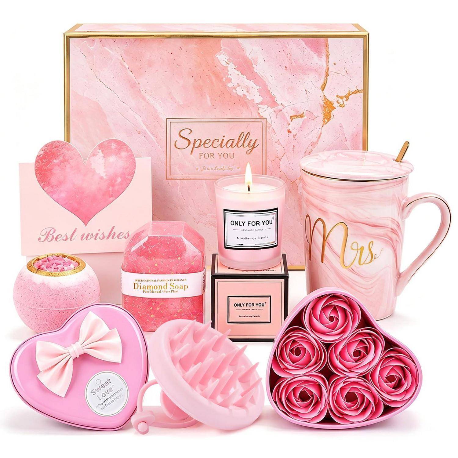 Rosa Valentinstagsgeschenkset mit „Speziell für dich