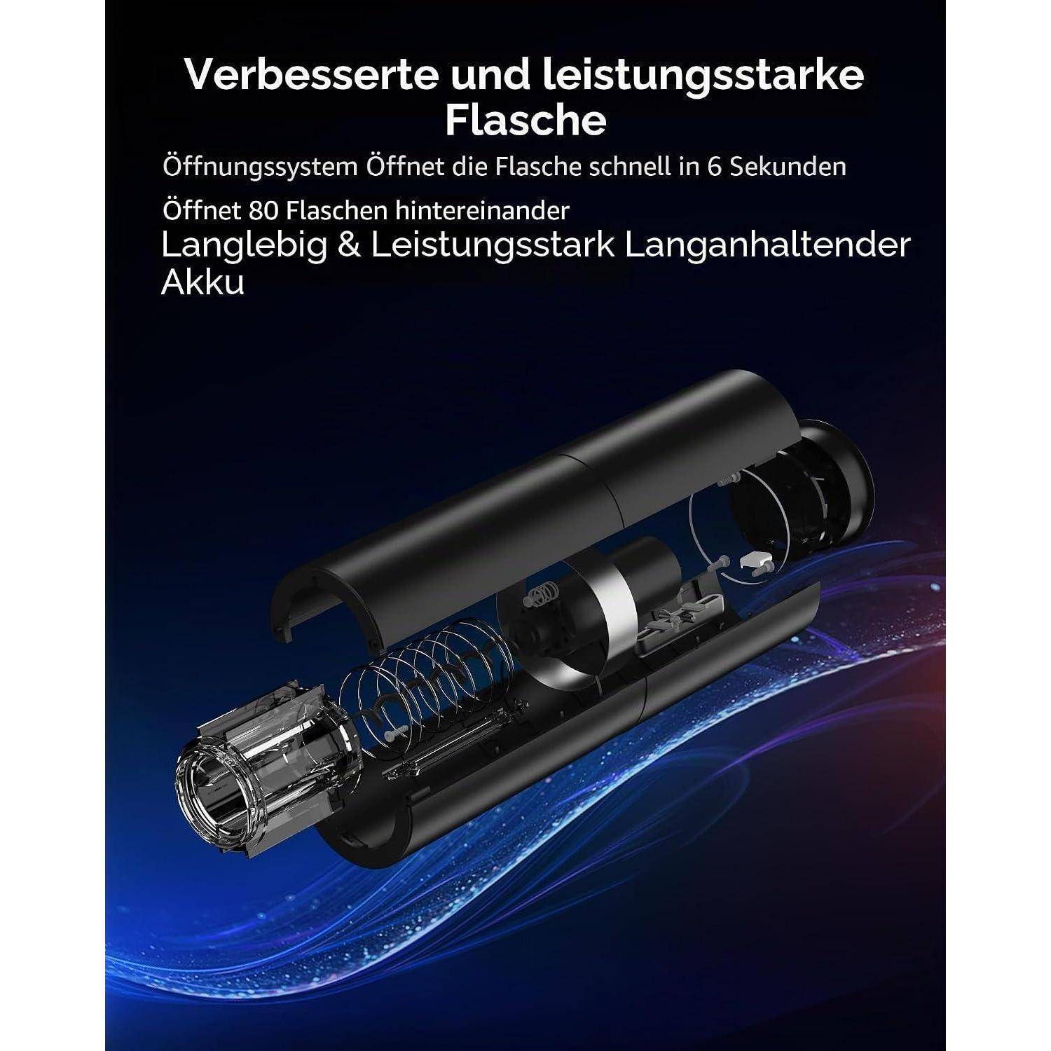 ZOYIDOUX Elektrischer Korkenzieher,Professioneller Weinflaschenöffner Drahtlos Automatischer Flaschenöffner mit Kapselschneider,für Zuhause, Restau