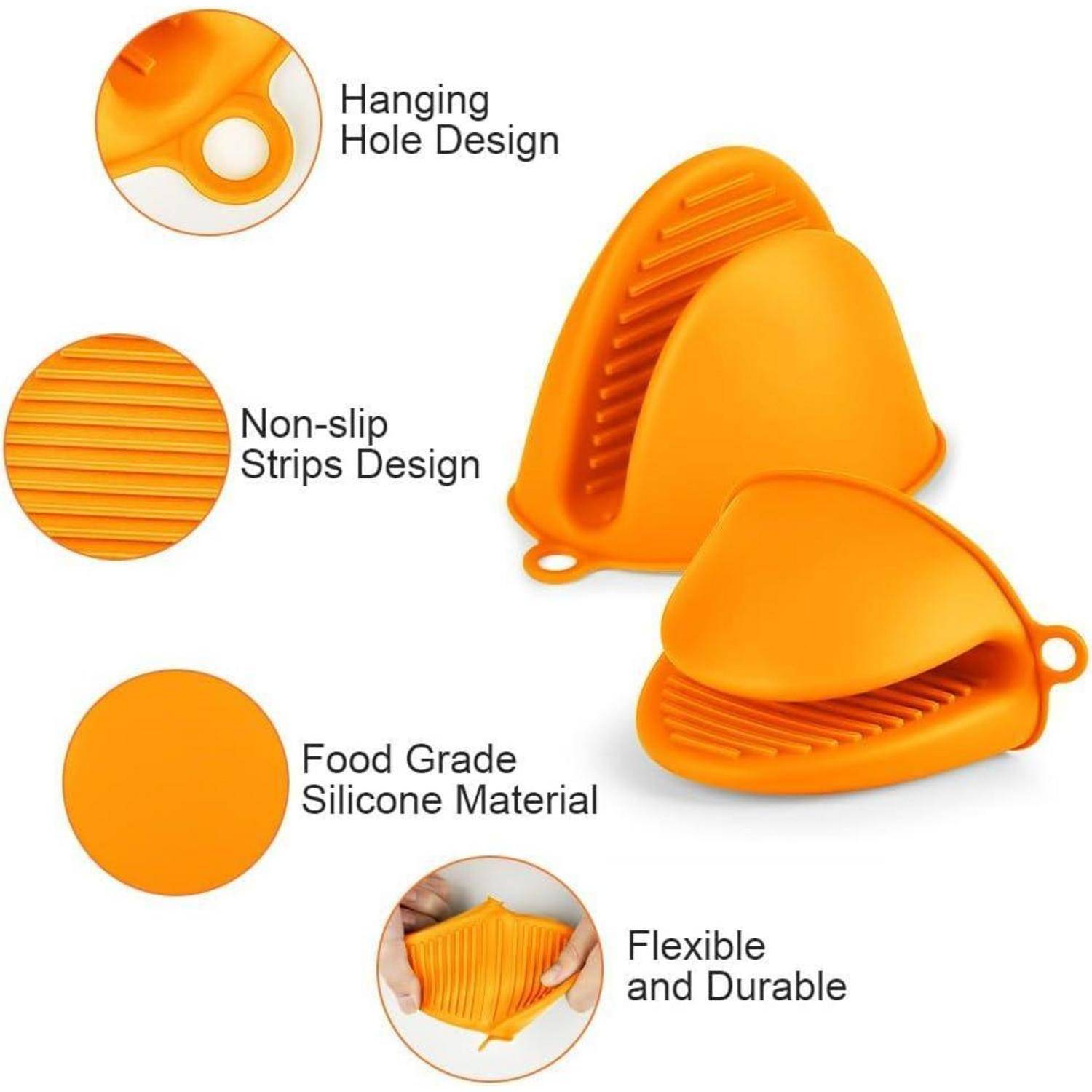 AUAUY 1 Paar Silikon Ofenhandschuhe Verdicken, Mini-Ofenhandschuh Anti-Rutsch Hitzebeständige Silikon Topflappen, Mini Ofen Mitts, wasserdichte