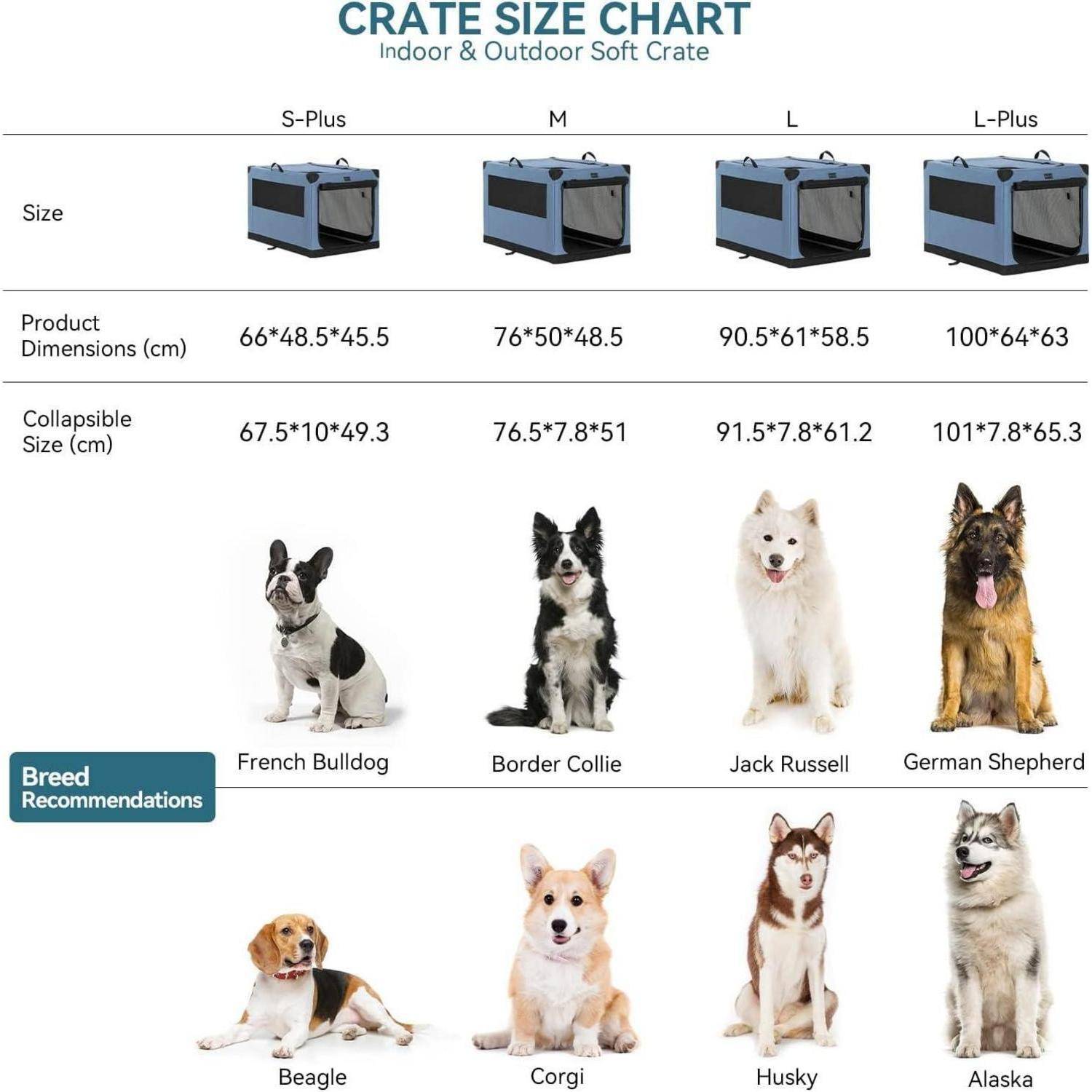 Petsfit Hundebox faltbar, Hundebox für zuhause Verstellbarer Stoffbezug mit Spiraleisenrohr, Hundetransportbox Auto Stoff für große mittlere kleine