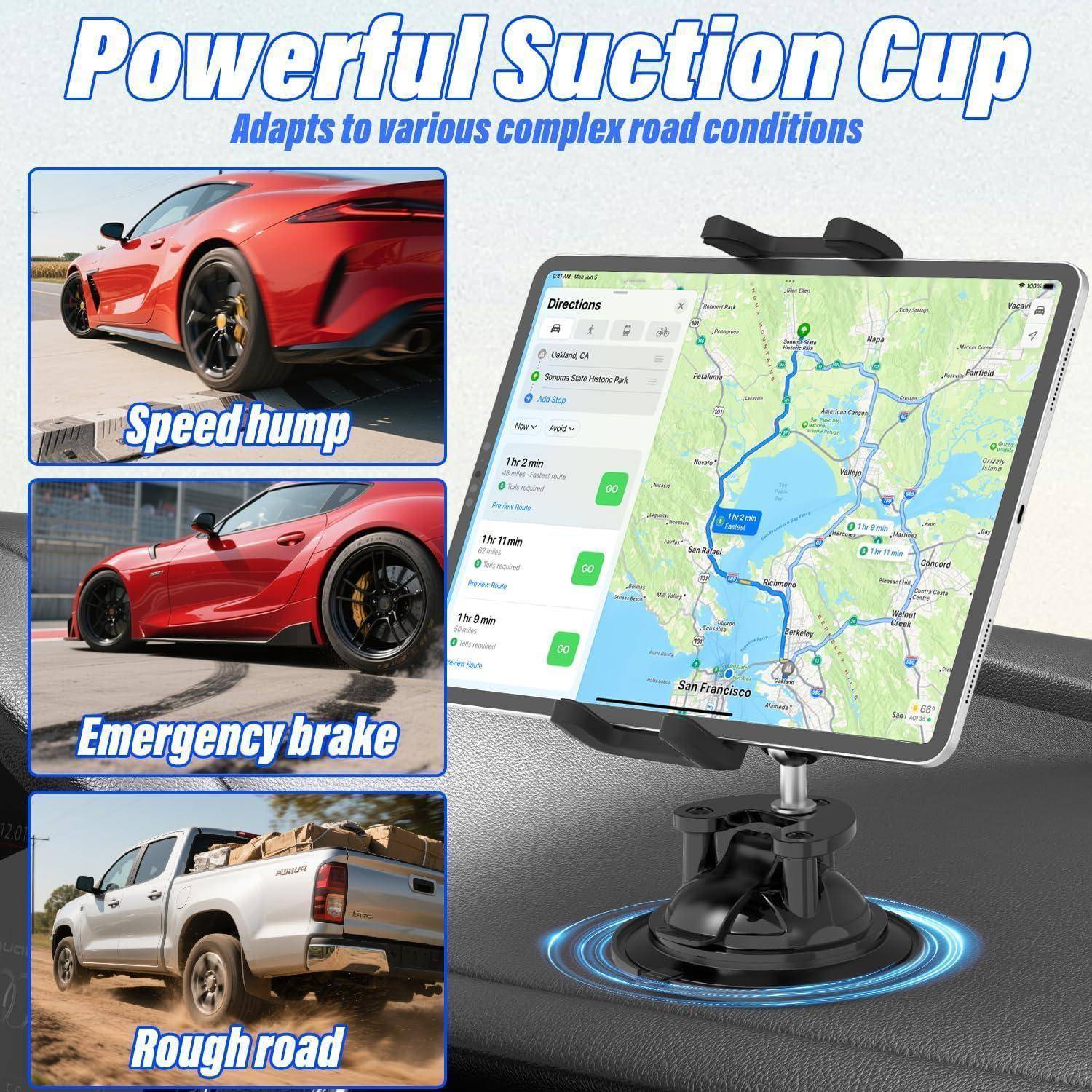Starker Saugnapf Tablet Halterung Traktor [Stoßfester Metall arm], iPad Halterung Auto Saugnapf Extra Stark, für 4-12,9 Zoll Handy &amp; Tablet, iPad Pr