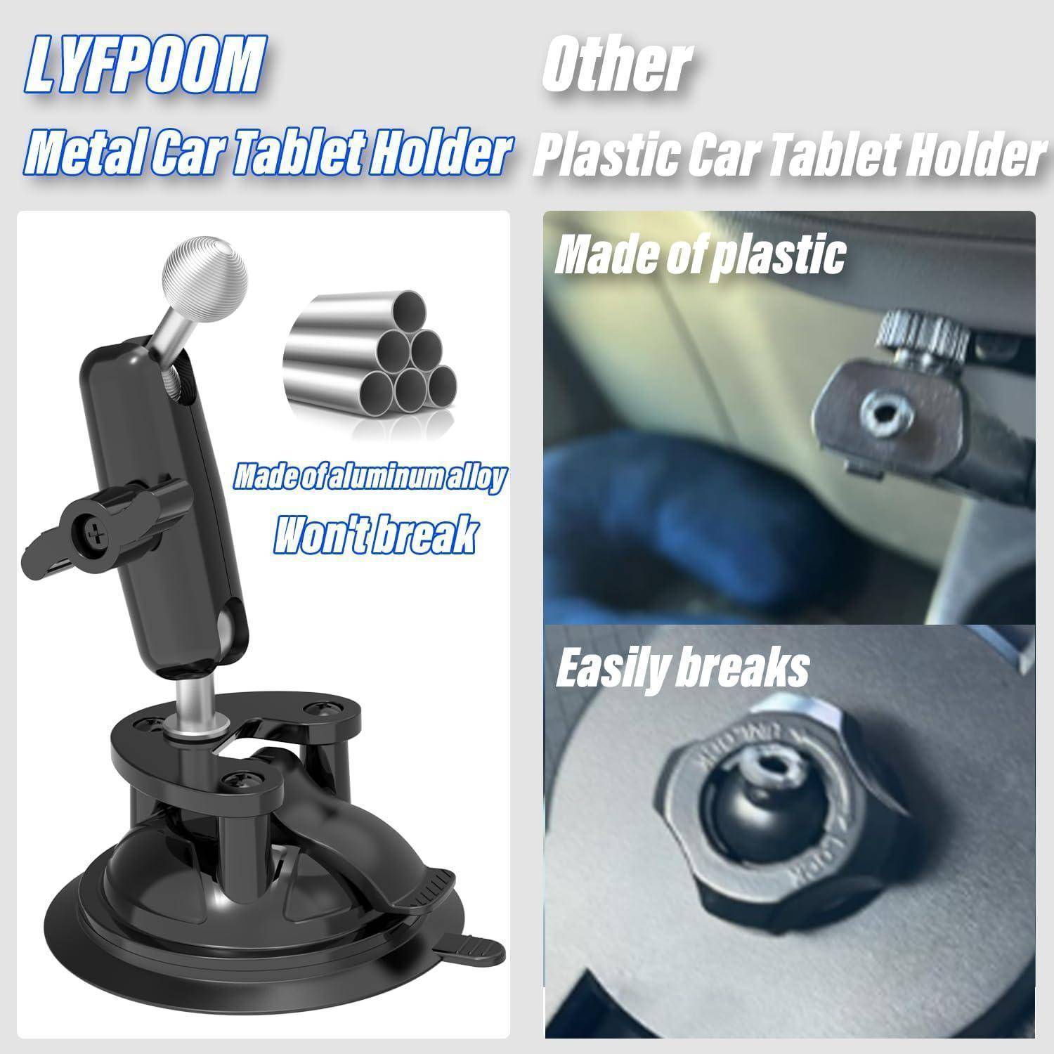 Starker Saugnapf Tablet Halterung Traktor [Stoßfester Metall arm], iPad Halterung Auto Saugnapf Extra Stark, für 4-12,9 Zoll Handy &amp; Tablet, iPad Pr