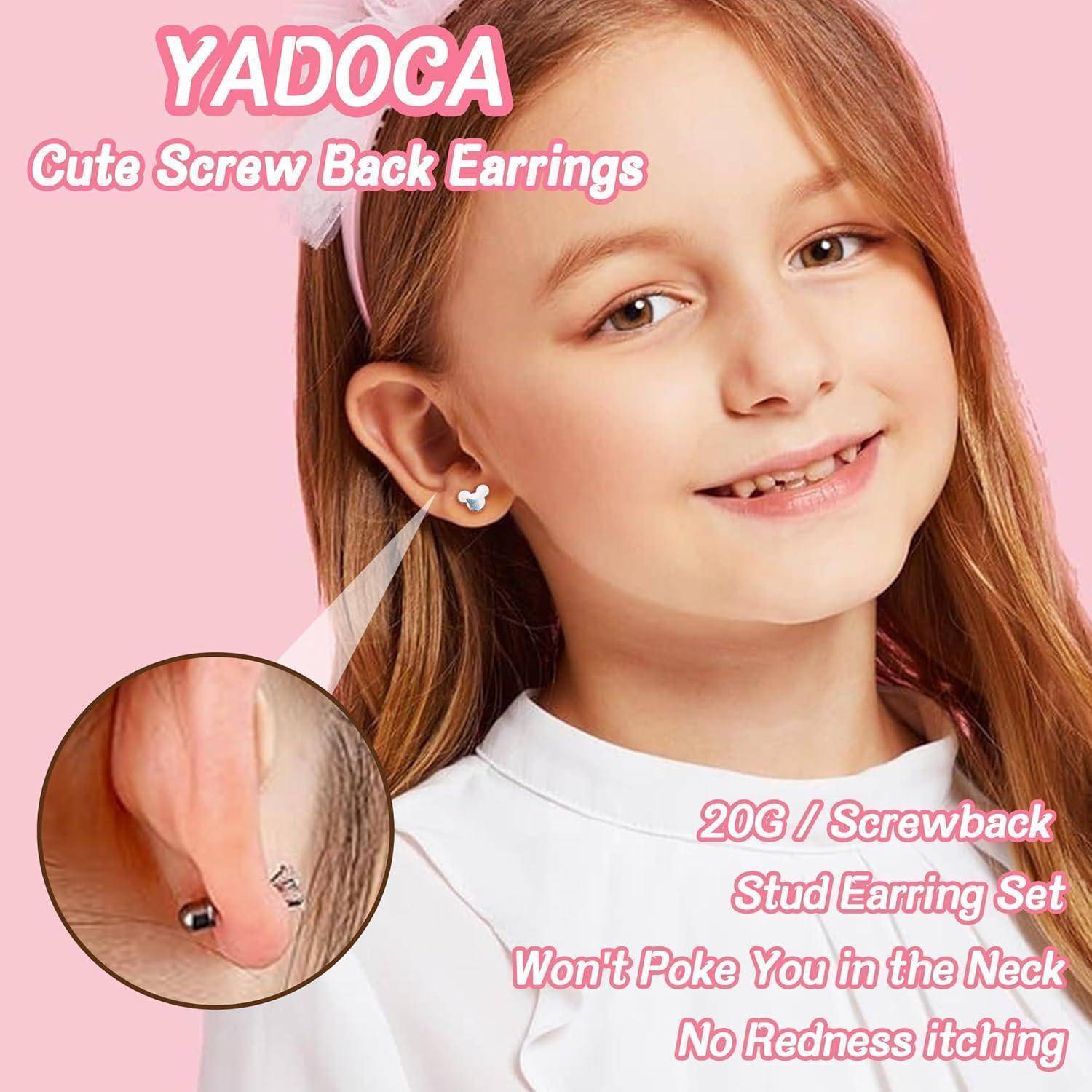 YADOCA 24 Paar Medizinische Ohrstecker Hypoallergen Ohrringe Chirurgenstahl für Damen Kinder Gesundheitsstecker Ohrringe Knorpel Helix Ohr Piercing