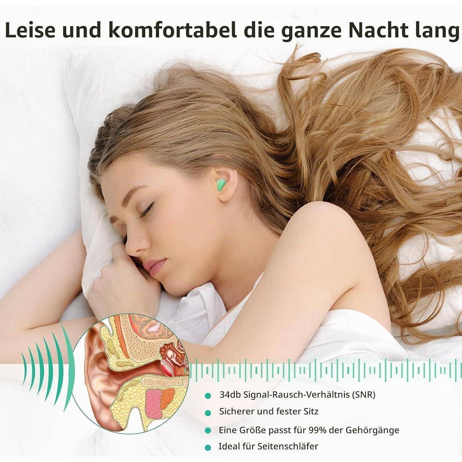 ACWOO Ohrstöpsel, 60 Paare Gehörschutz Schaumstoff Stöpsel mit Geräuschunterdrückung, Wiederverwendbare Earplugs zum Schlafen (blau)