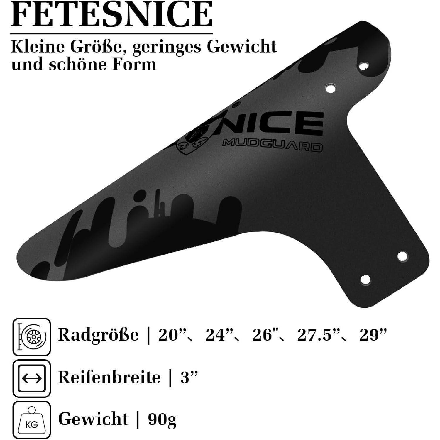 FETESNICE Mountainbike Schutzblech Set für Vorne &amp; Hinten，Universal Fahrradschutzblech/Mudguard für Mountainbike &amp; Gravelbike – Kotflügel für