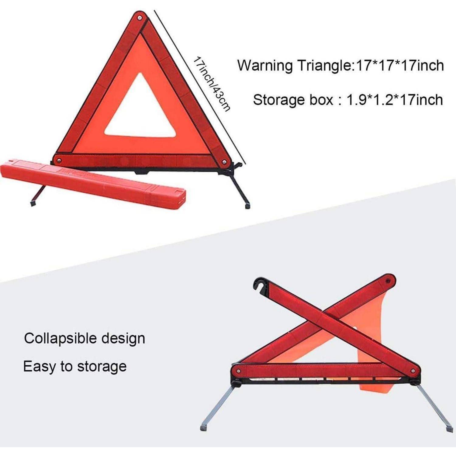 Warndreieck Euro mit Aufbewahrungsbox, ECE RED,2 Pack