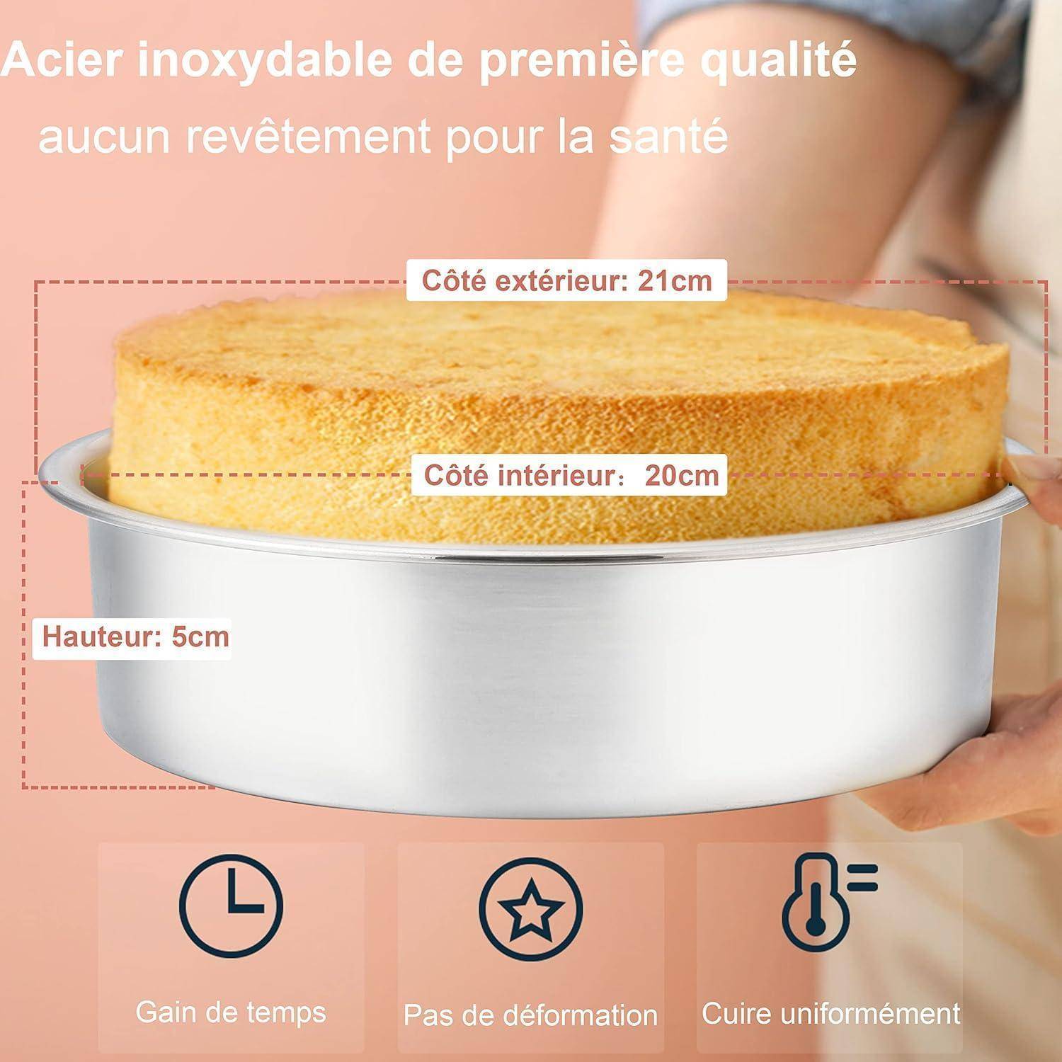 Joyfair Backform 2er Set, Edelstahl Kuchenform Rund Kuchenbackform, Gesund &amp; Ungiftig, Leicht zu Reinigen &amp; Spülmaschinenfest - 21cm