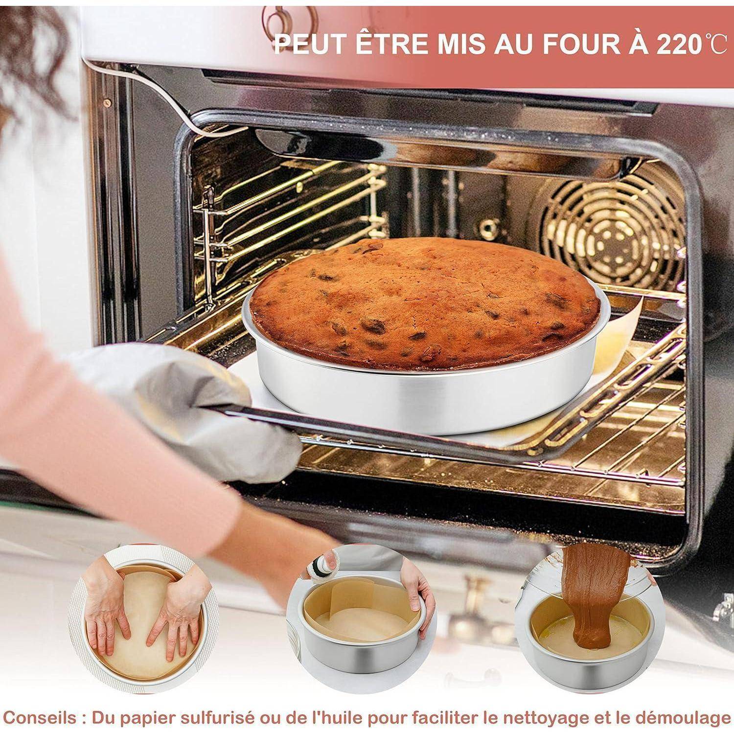 Joyfair Backform 2er Set, Edelstahl Kuchenform Rund Kuchenbackform, Gesund &amp; Ungiftig, Leicht zu Reinigen &amp; Spülmaschinenfest - 21cm