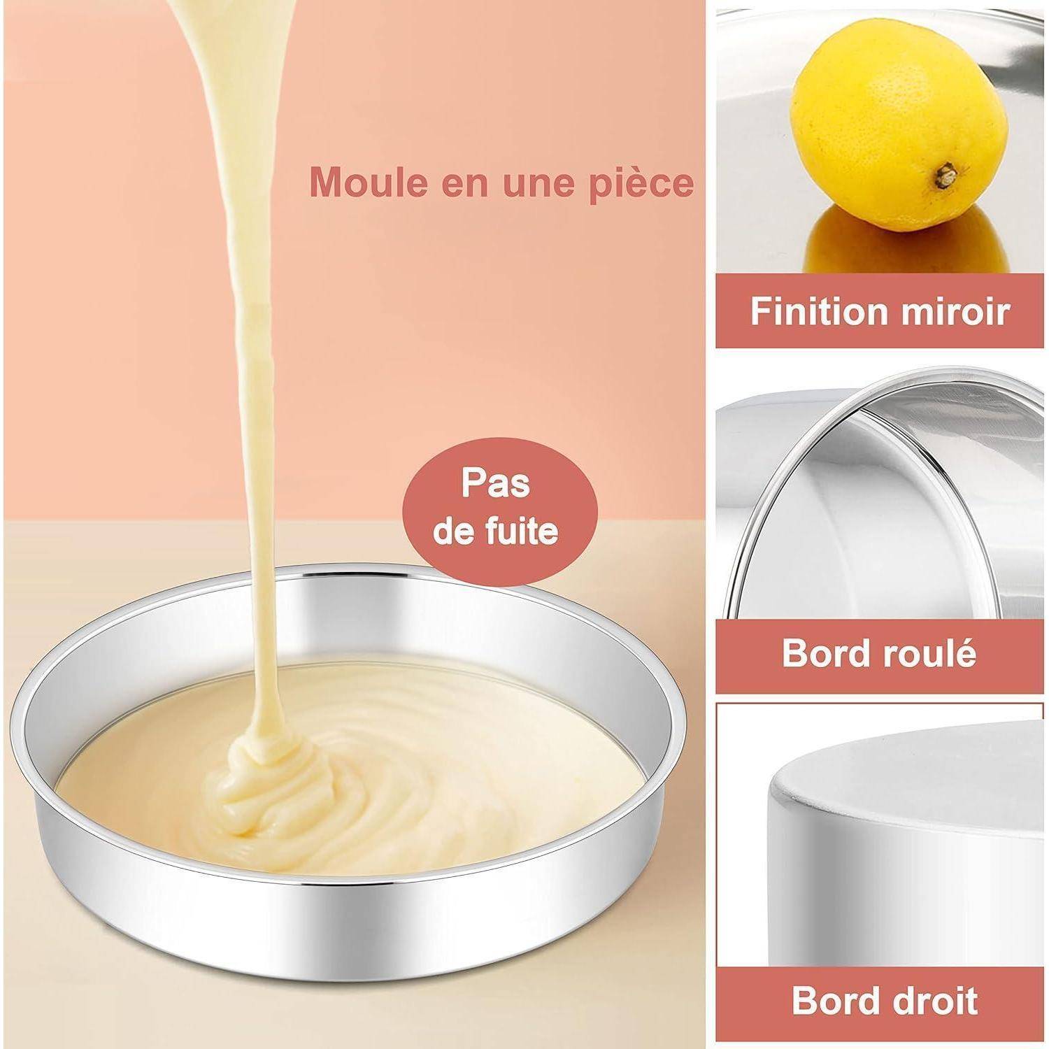Joyfair Backform 2er Set, Edelstahl Kuchenform Rund Kuchenbackform, Gesund &amp; Ungiftig, Leicht zu Reinigen &amp; Spülmaschinenfest - 21cm