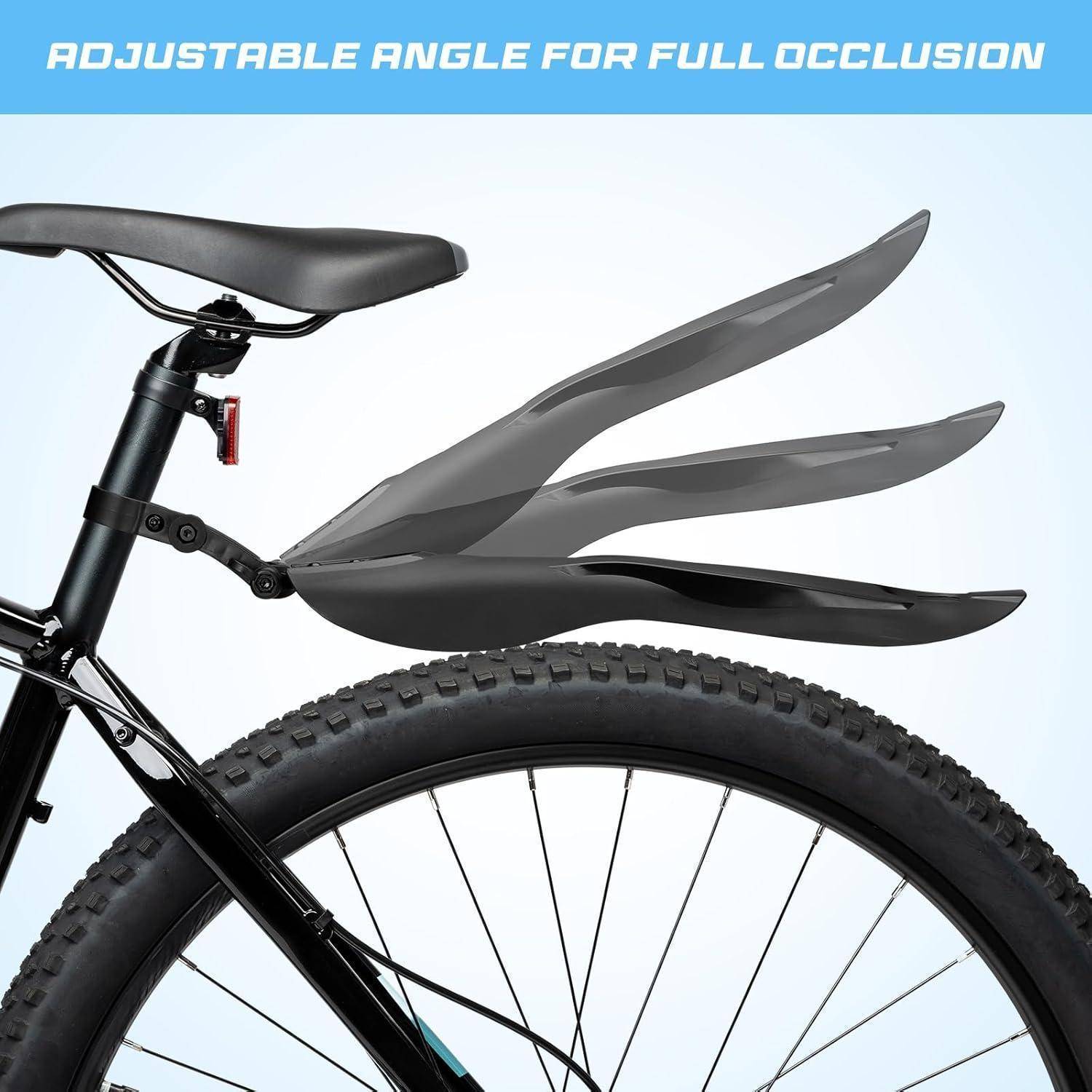 Hejo Fahrrad Schutzblech Set, Universal Schutzbleche Mountainbike, Einstellbar Vorne Hinten Mudguard Schutz für 24-27.5 Zoll MTB Rennrad