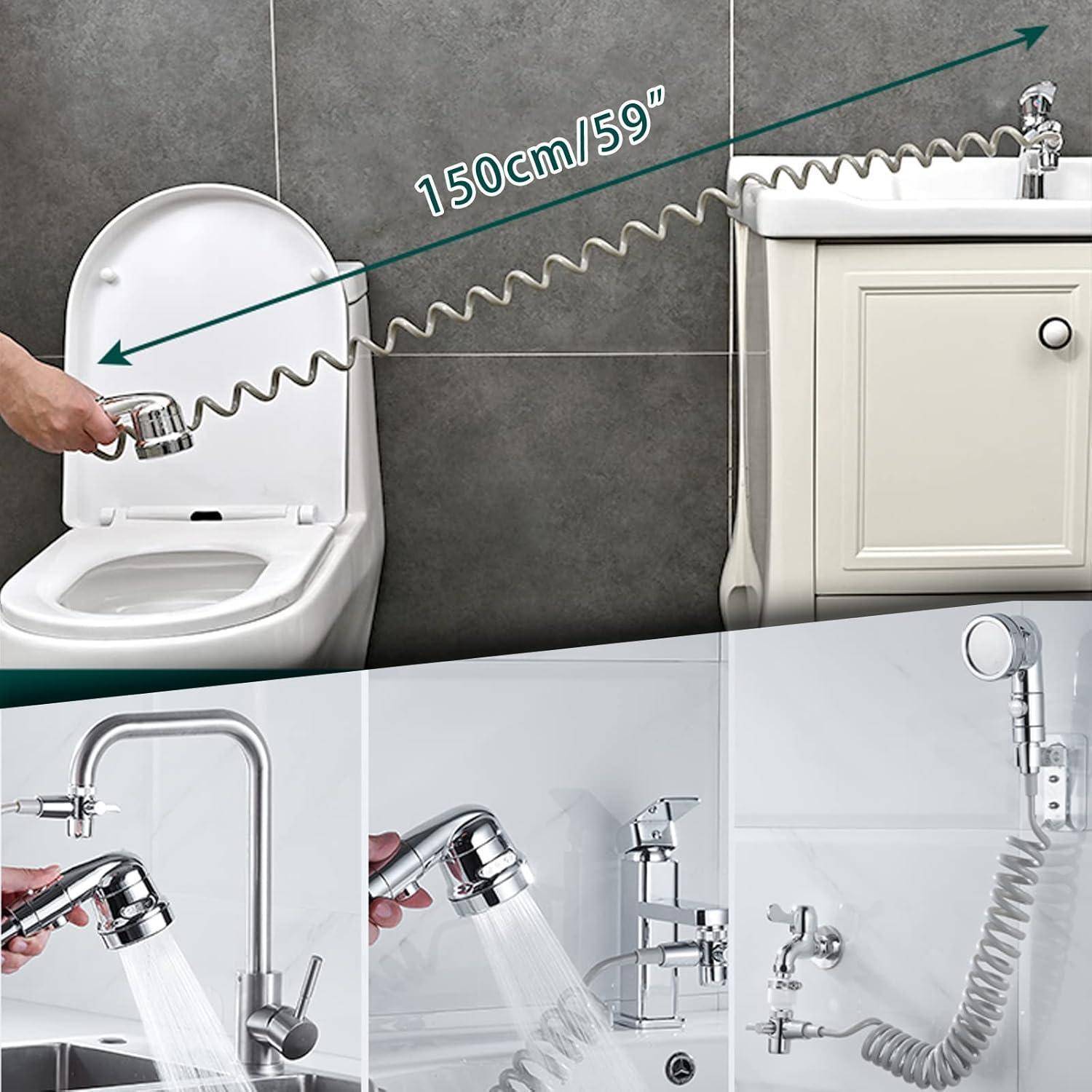 STOAT®Waschbecken-Duschkopf, Handbrause-Set mit Schlauch und Duschkopfhalter und Wasserhahnspender, Handbrause für Waschbecken，waschbeckenbrause