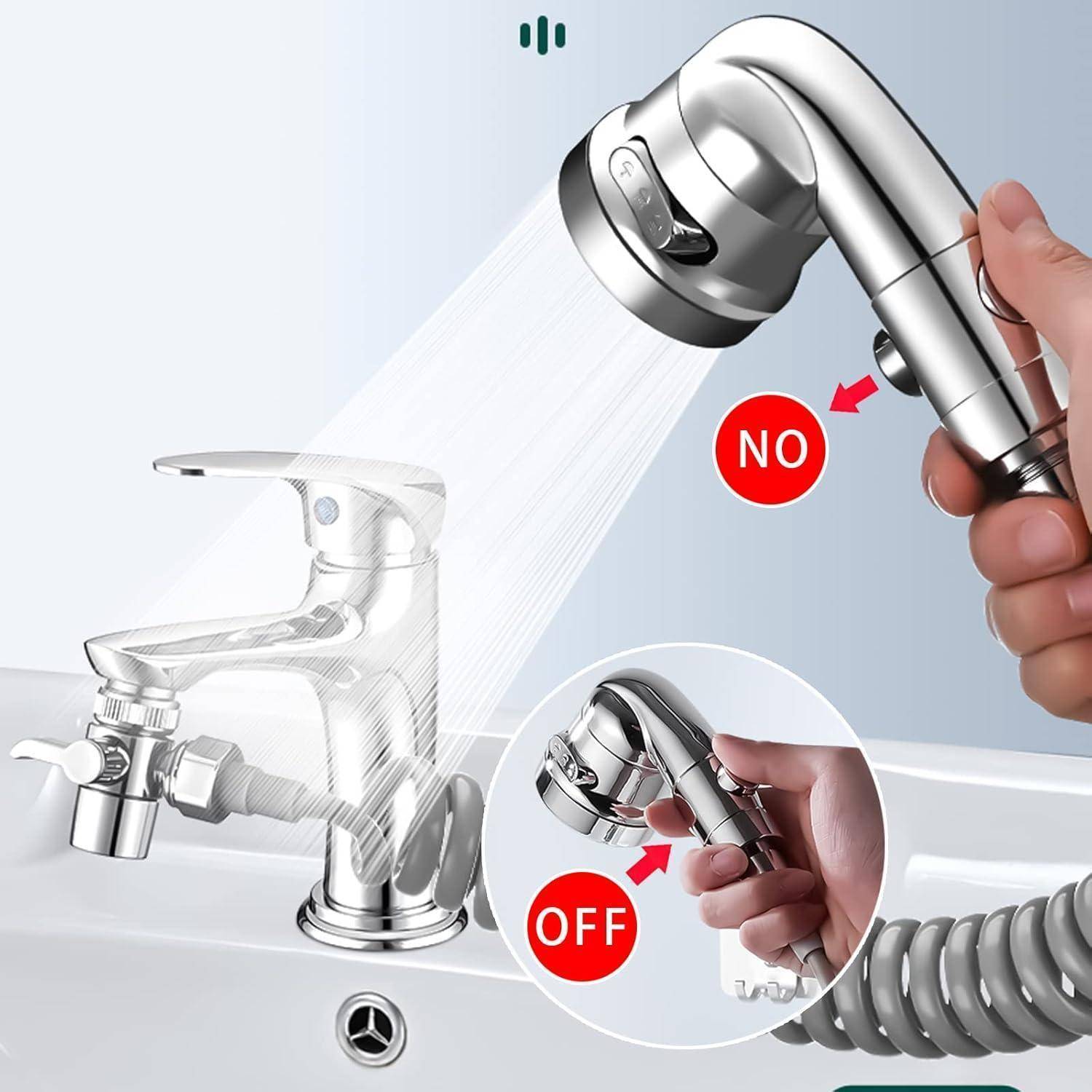 STOAT®Waschbecken-Duschkopf, Handbrause-Set mit Schlauch und Duschkopfhalter und Wasserhahnspender, Handbrause für Waschbecken，waschbeckenbrause