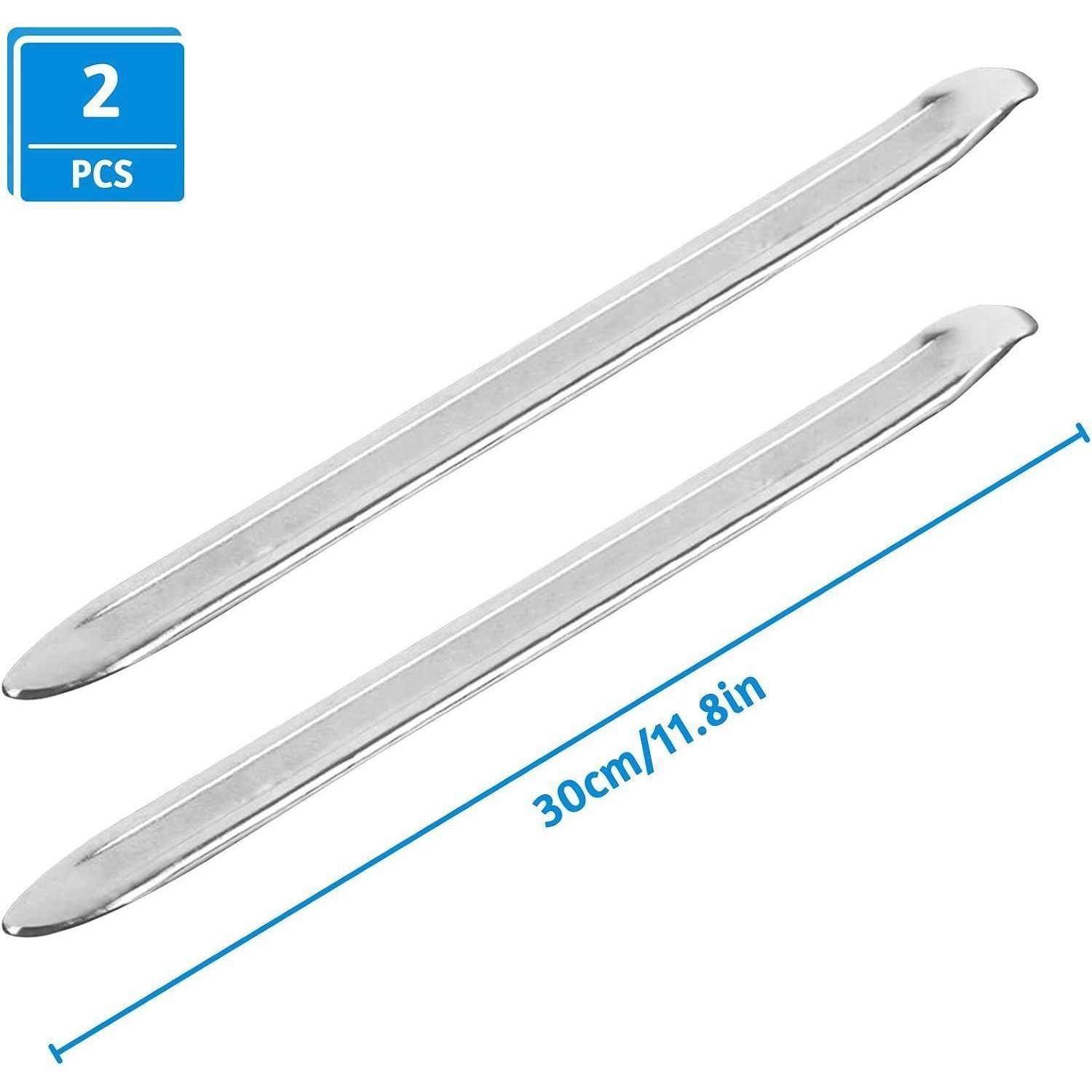 Zwei Reifenheber aus Edelstahl, je 30 cm (11,8 Zoll) lang, dargestellt als 2er-Set.
