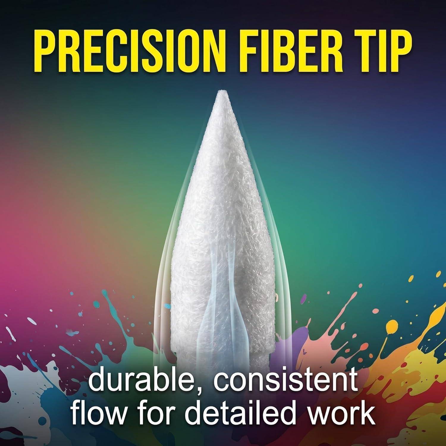 Grafik eines präzisions-Faserspitzenwerkzeugs mit dem Text „PRECISION FIBER TIP