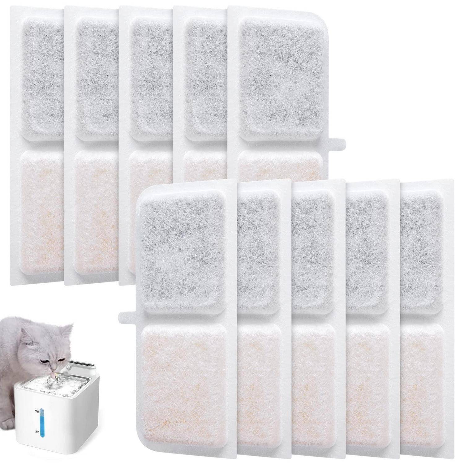 10 Stück Katzenbrunnen Filter, Ersatzfilter für Trinkbrunnen Für Katze, Filter Katzenbrunnen für Batteriebetriebenen Katzenbrunnen mit Bewegungsme