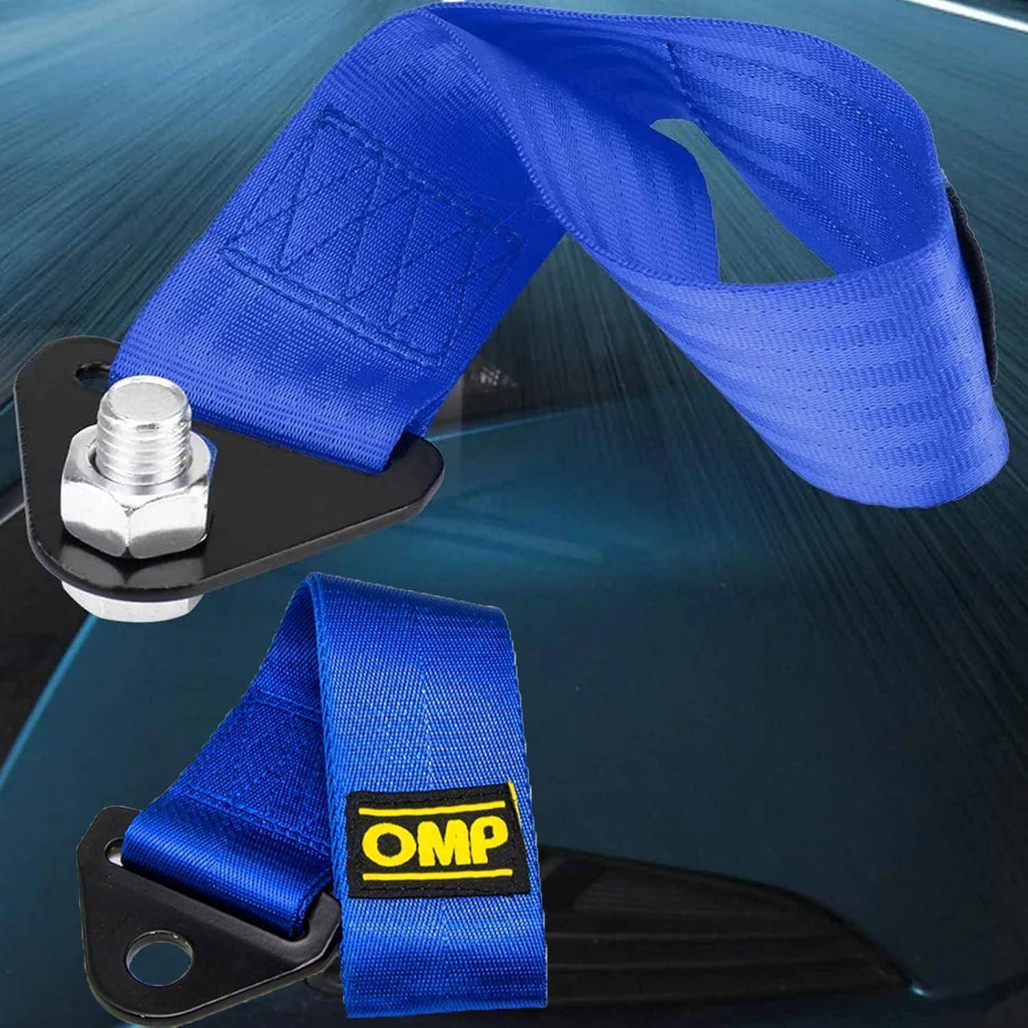 Hochfestes Abschleppseil Universal, 2 Stück, für Rennwagen, Front und Heckstoßstange, Racing (Blau) Blue